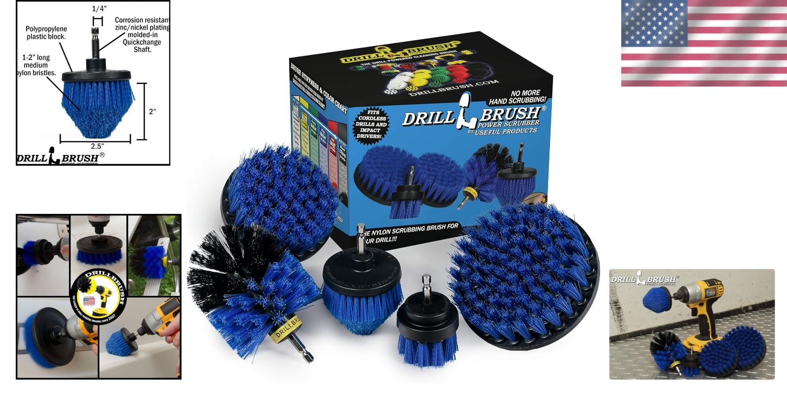 Medium Stiffness Aquatic Brush Set for Efficient Boat & Aquarium Cleaning