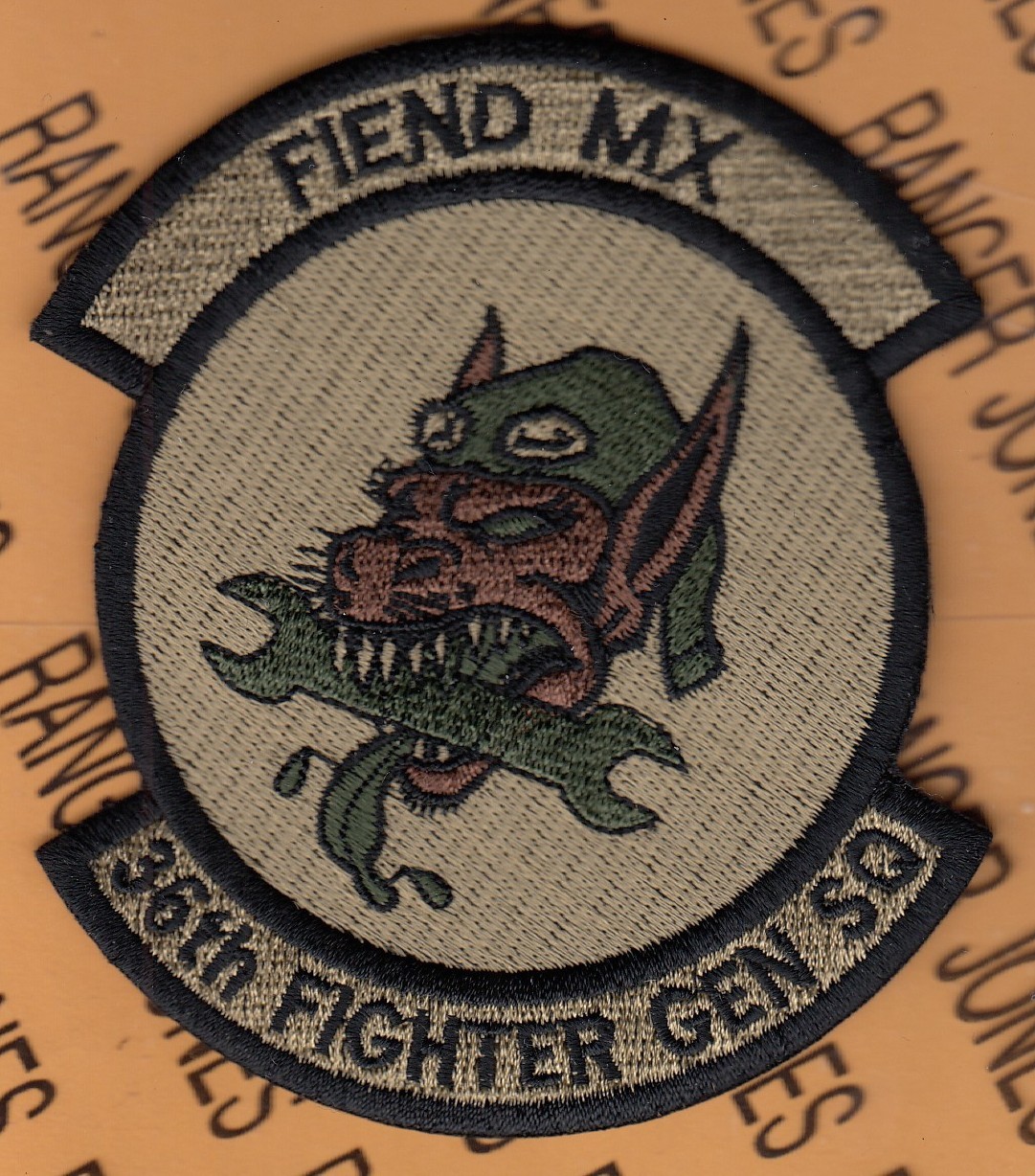 USAF Air Force 36th Fighter Generation Sq FGS Fiend MX ~4" OCP w/ NO HOOK patch