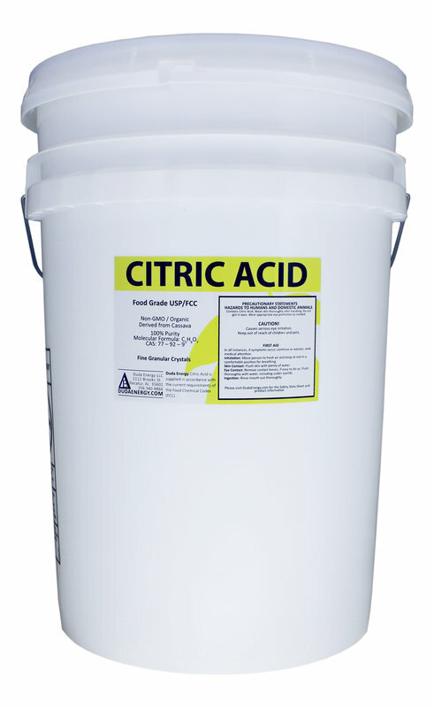 50 lb Pail of Food Grade Citric Acid 100% Pure Made in USA FCC/USP Fine Granular