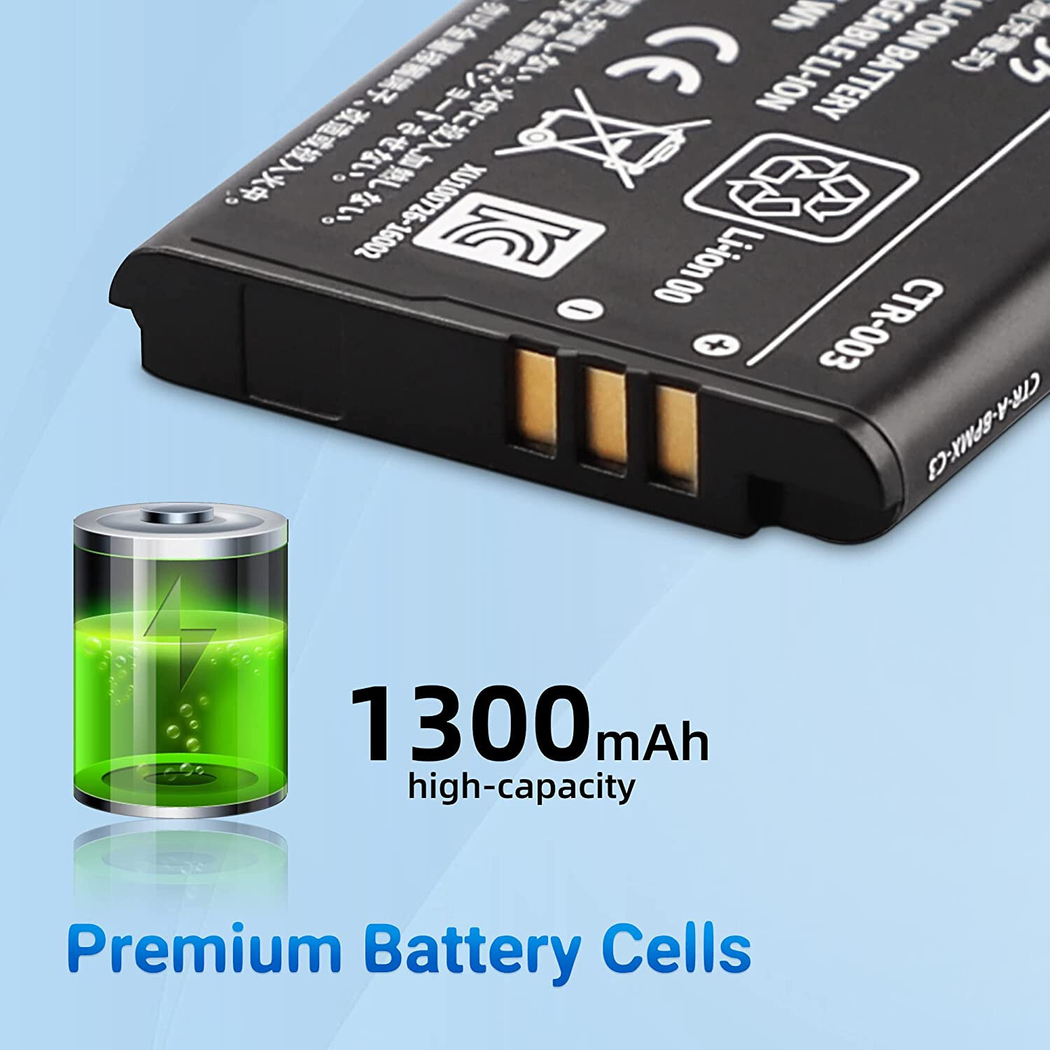 NEW Replacement Rechargable Battery for Nintendo 3DS 2DS CTR-003 001 1300mAh