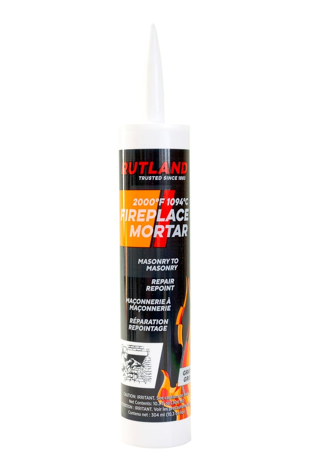 Rutland Fireplace Mortar Cartridge, 10.3-Ounce, Gray - 63G