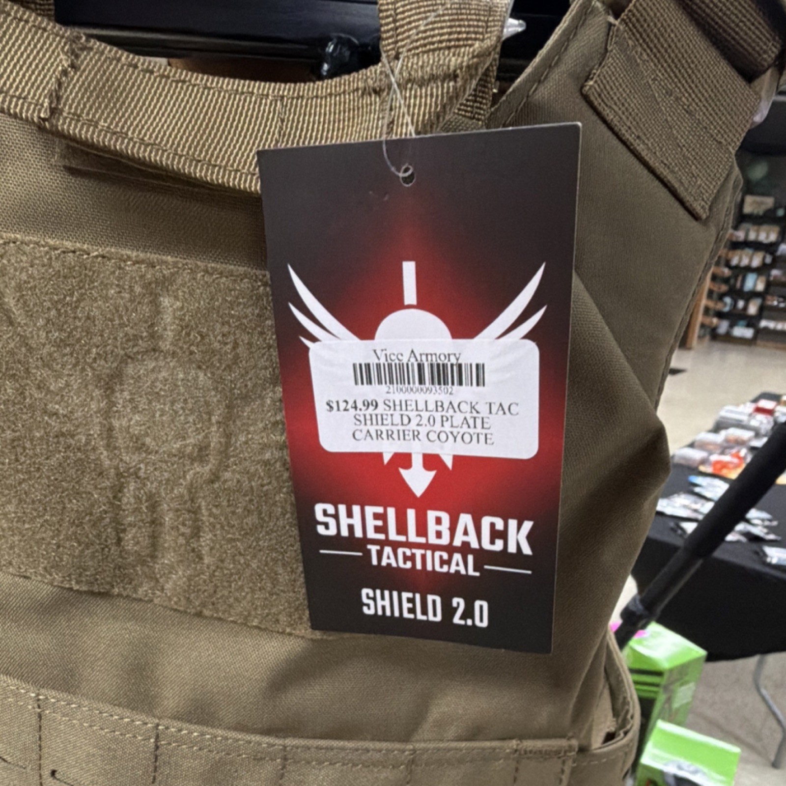 Shellback Tactical Shield 2.0 Plate Carrier Coyote Adjustable Modular SBT-9011-…