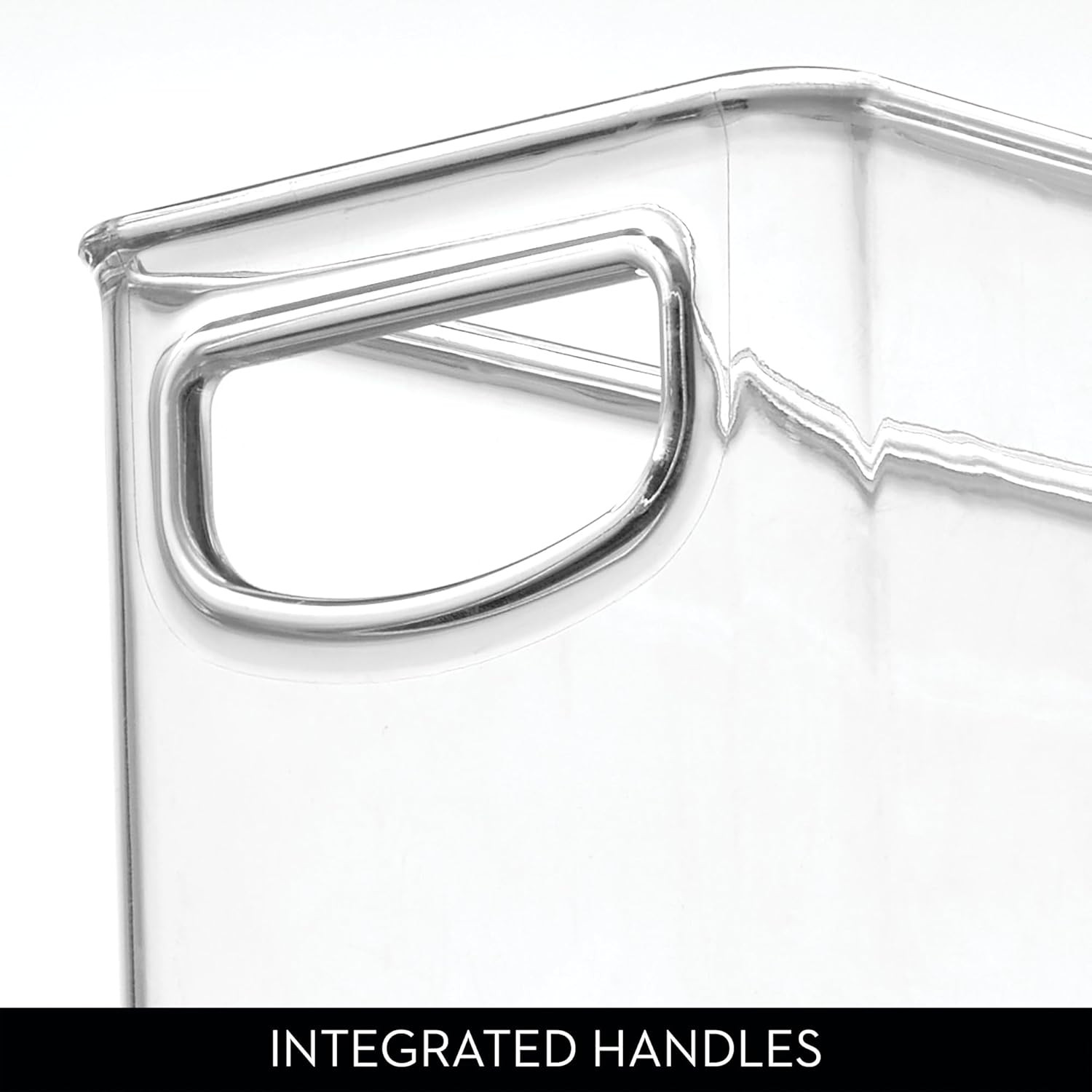 Interdesign Plastic Stackable Pantry Bin - Storage Bin with Handles for Cabinet