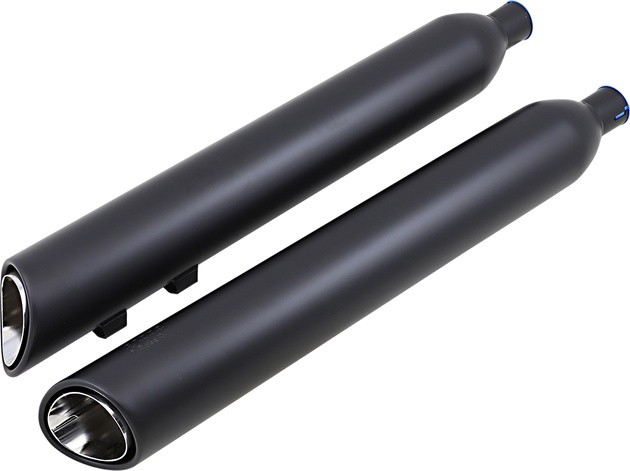 Cobra 909-Twins 4" Slip-On Mufflers Black 6303RB Harley Davidson