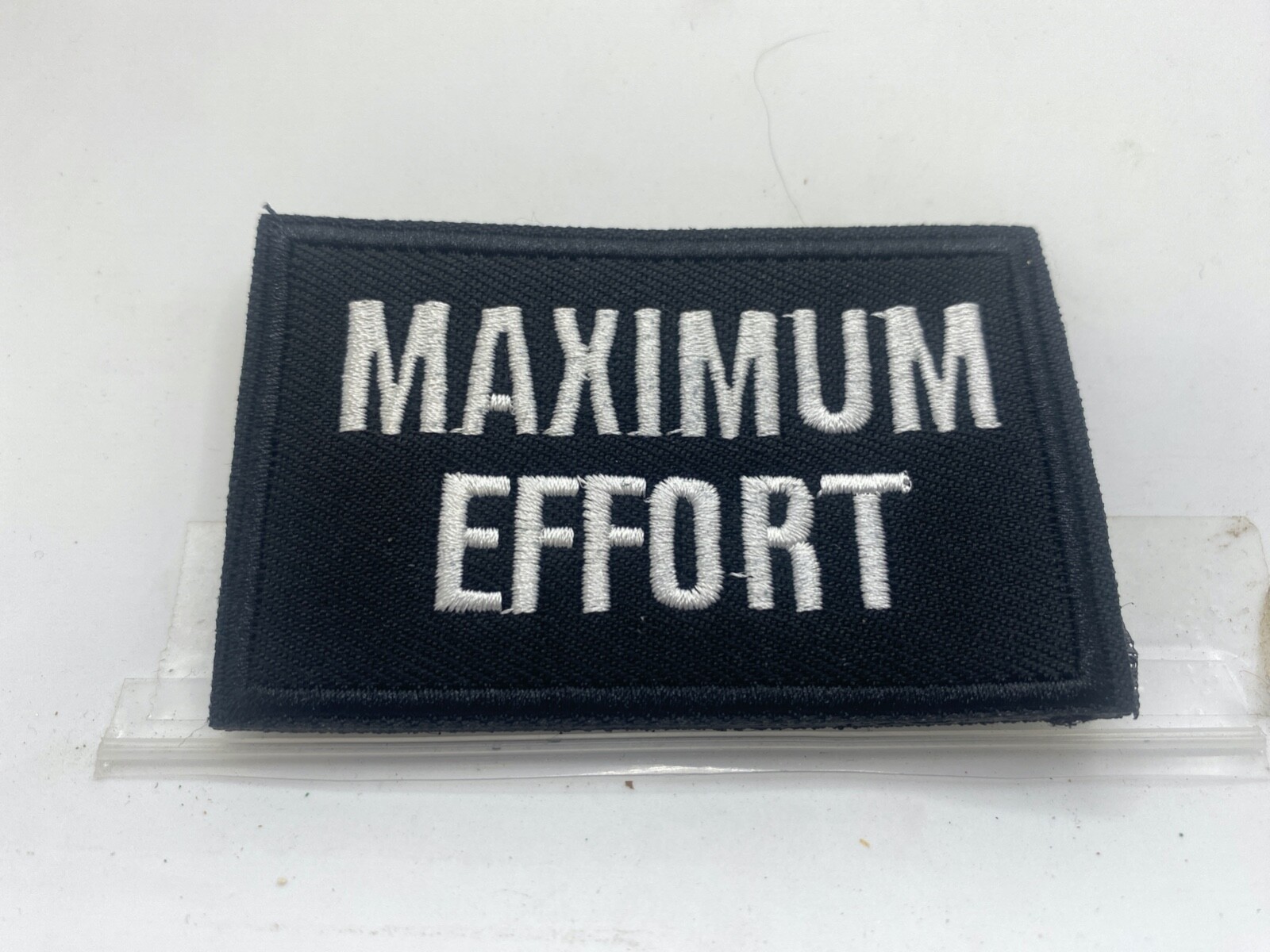 Maximum Effort  New EMBROIDERED NAME  PATCH WITH HOOK BACKING