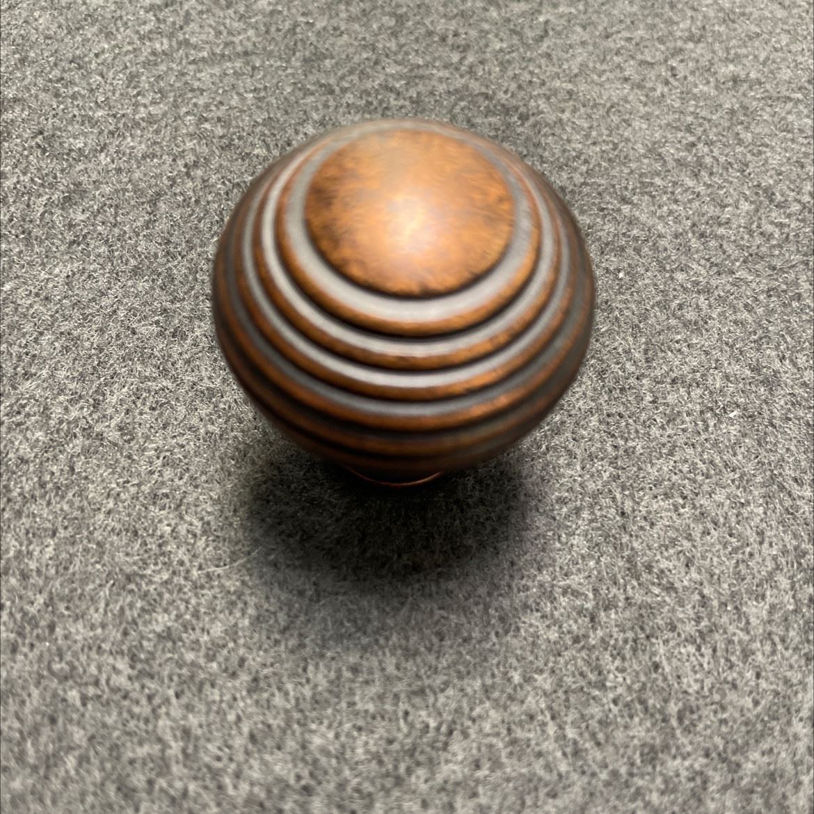 1-1/4" Knob with Ribbed Design Antique Copper