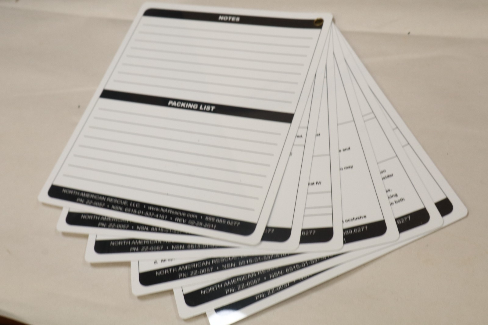 combat casualty Reference card 2010 Unused