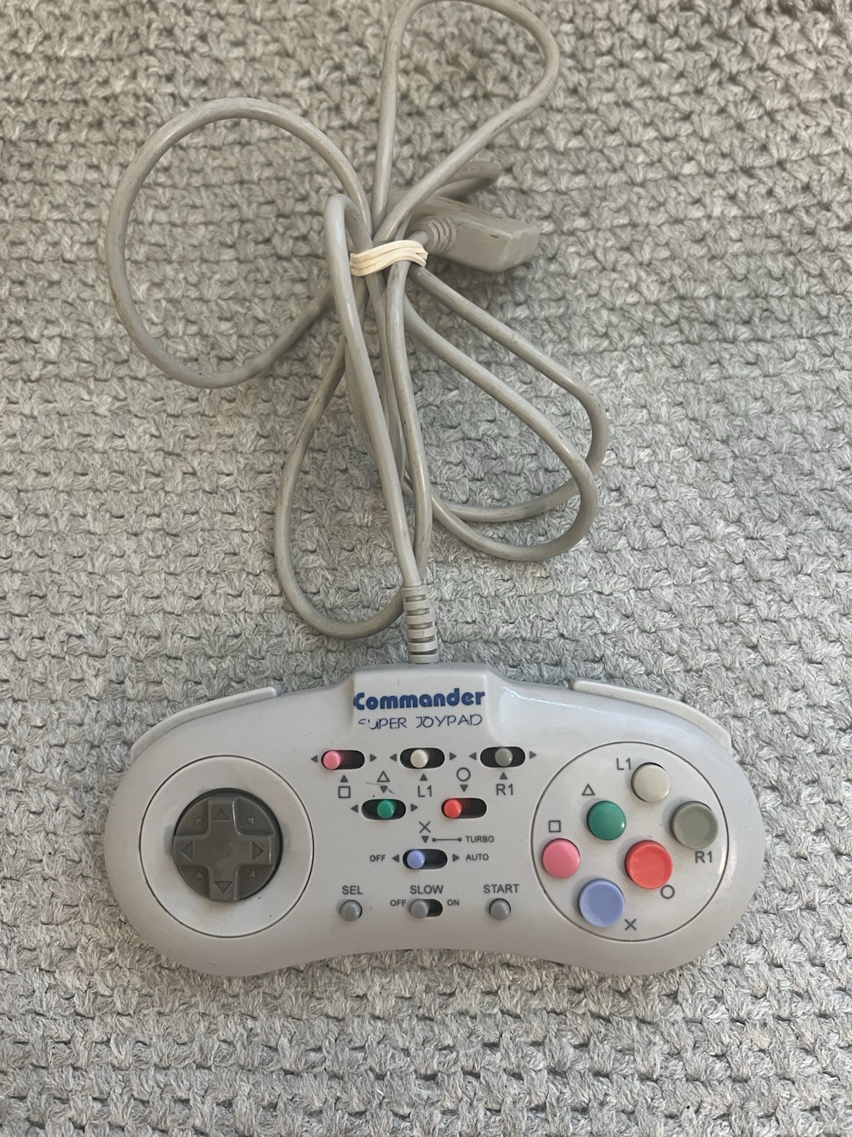 Joytech Commander Super Joypad Ps1 Playstation Turbo Slow Controller Gray Tested