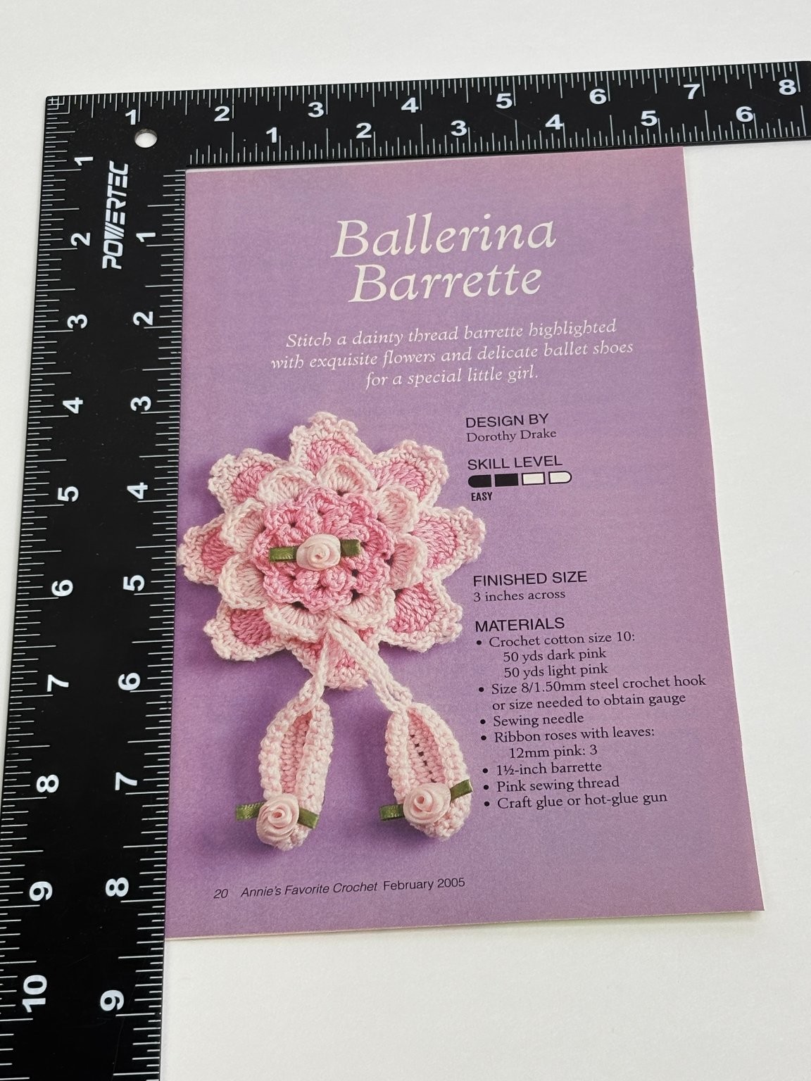 Ballerina Barrette Easy Thread Accessory Crochet Pattern Magazine Pages