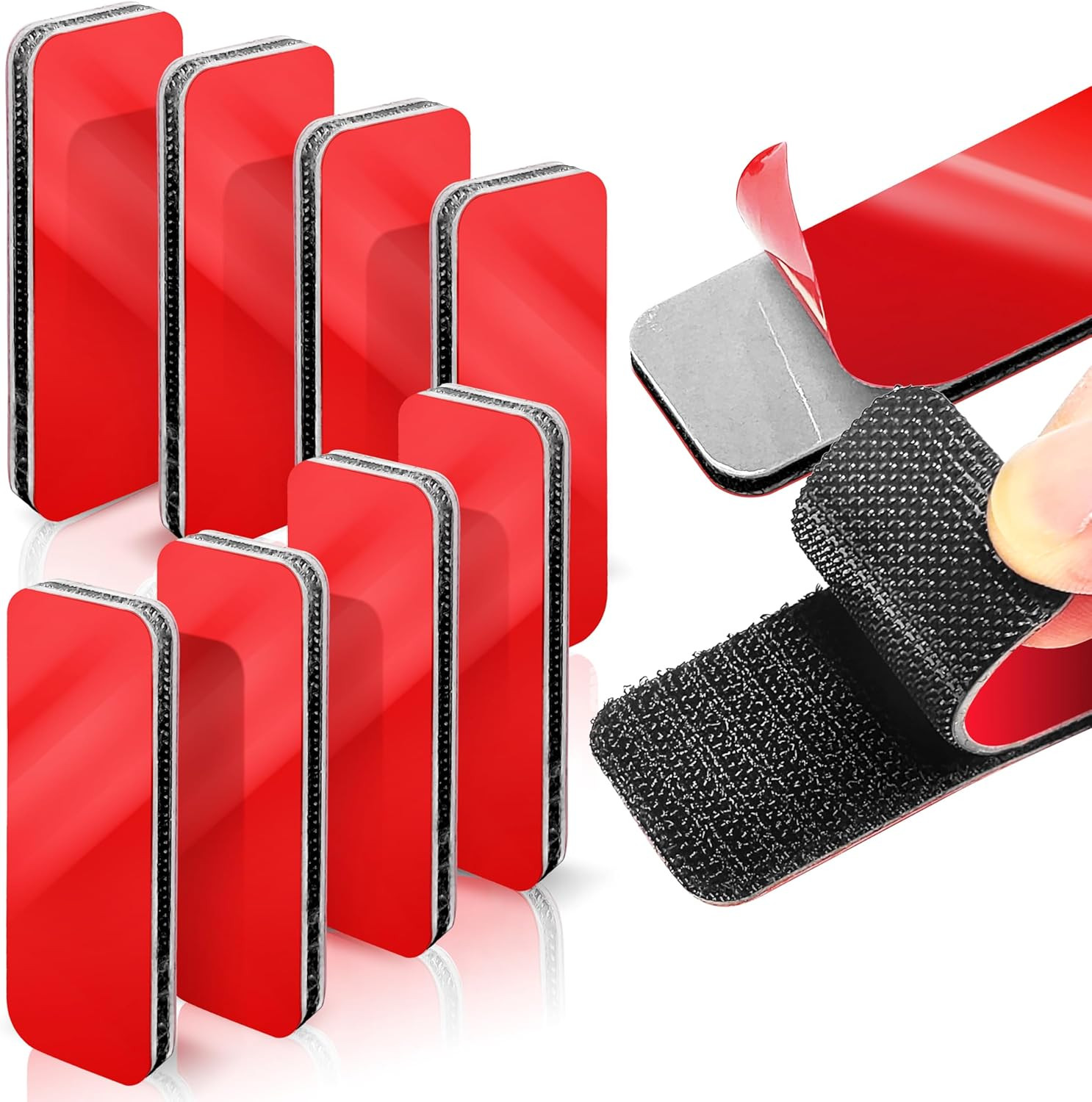 8 Sets Heavy-Duty Adhesive Hook and Loop Strips – 1.2" X 3.2" High-Bond Fastenin