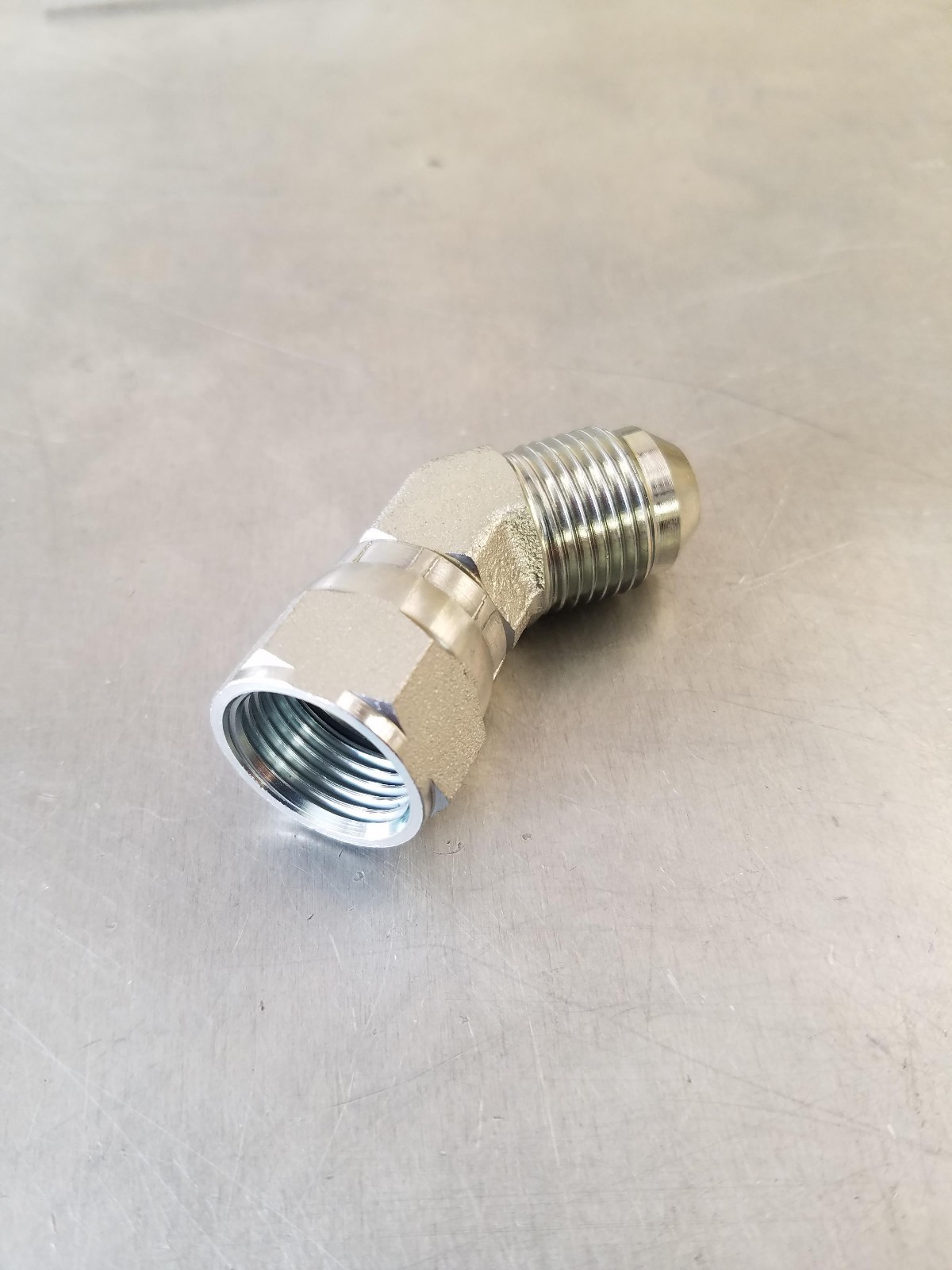 6502-10-10  5/8" Male JIC X 5/8" Female JIC 45 Degree Swivel Adapter Fitting