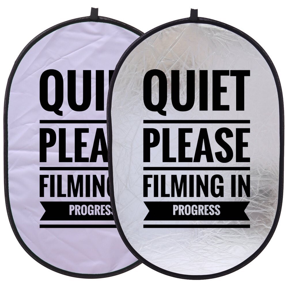 Quiet Please Filming In Progress Sign Recording Studio Podcast Collapsible 24x36