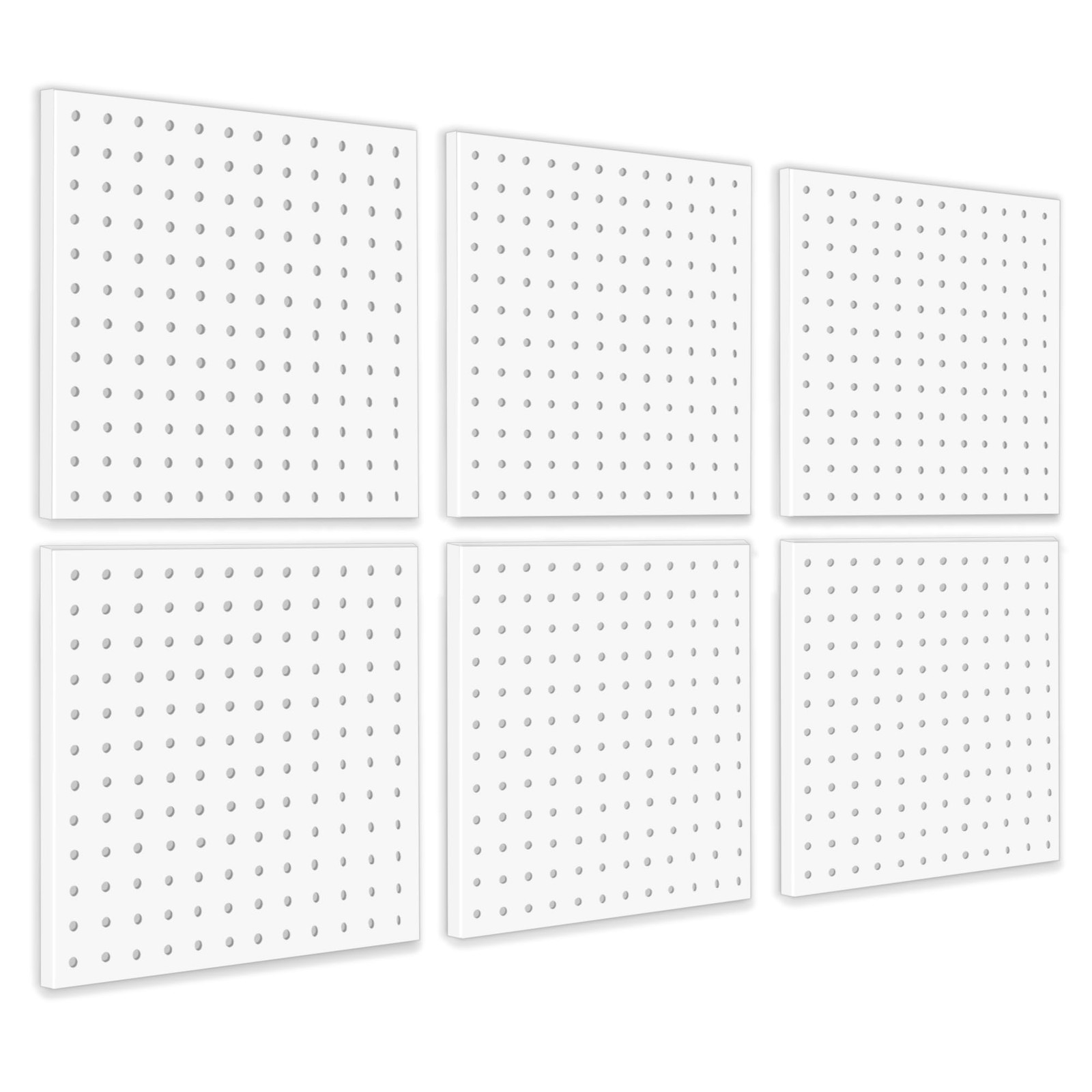 6 PCS Metal Pegboard Wall Organizer Panels Mount Display Kits White Garage