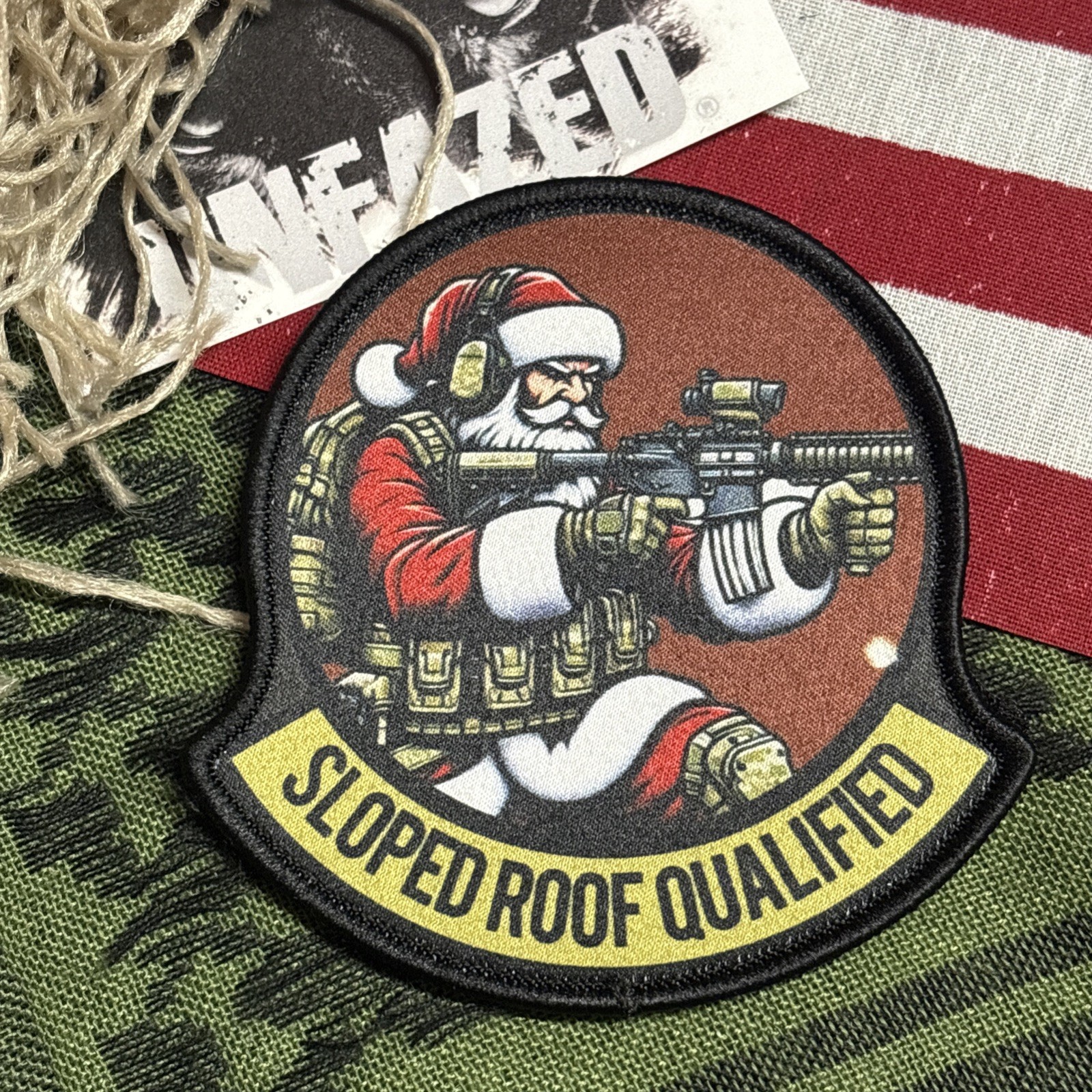 Slope Roof Qualified Santa Tactical Hook And Loop Patch High Quality 3x3”