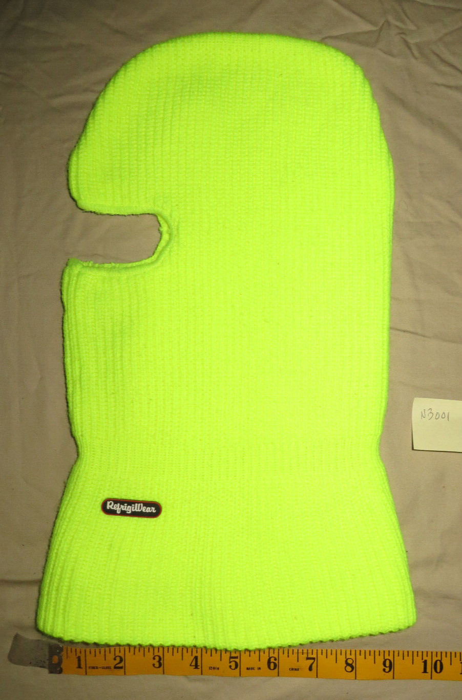EUC! Refrigiwear Open Hole Mask 0047 Cold Protection Universal Fit, HIVIS YELLOW