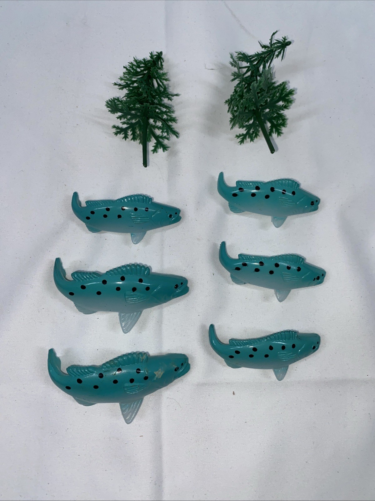 VTG Wilton Cake Topper 6-Fish 2-Tree Cake Topper