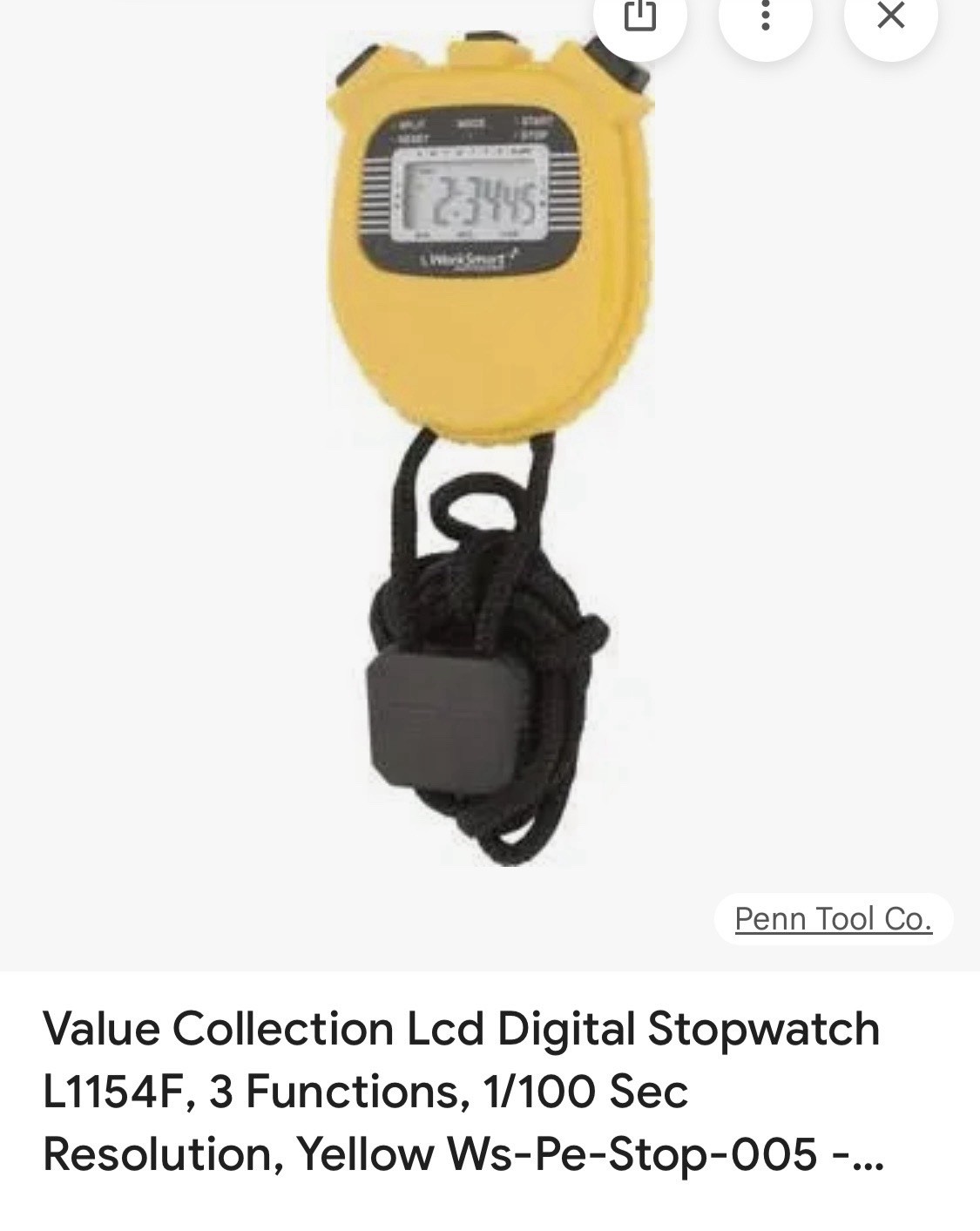 Value Collection Lcd Digital Stopwatch L1154F, 3 Functions, 1/100 Sec Resolution