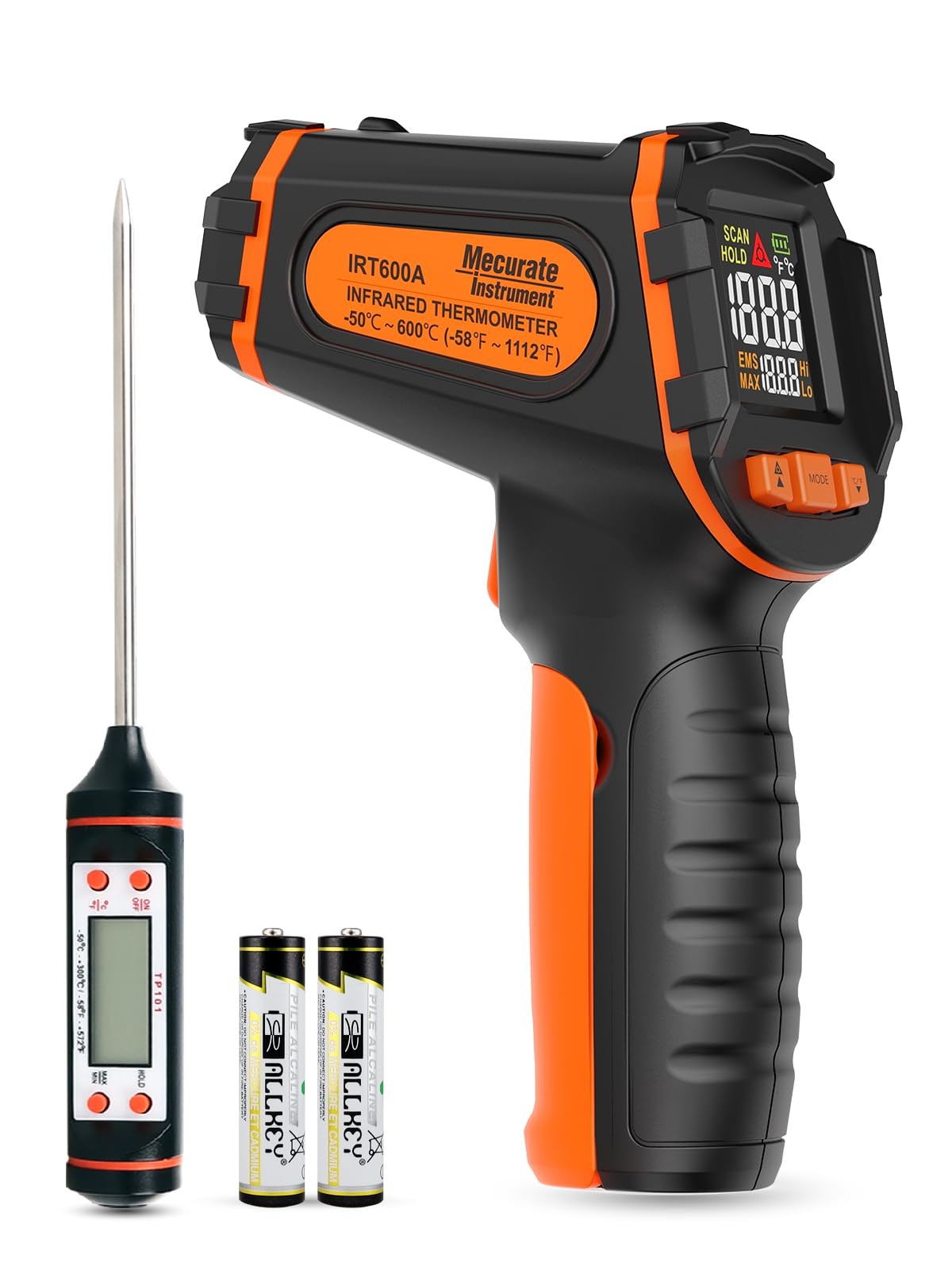 Infrared Thermometer Gun -58°F to 1112°F, Laser Temperature Gun with Adjustab...