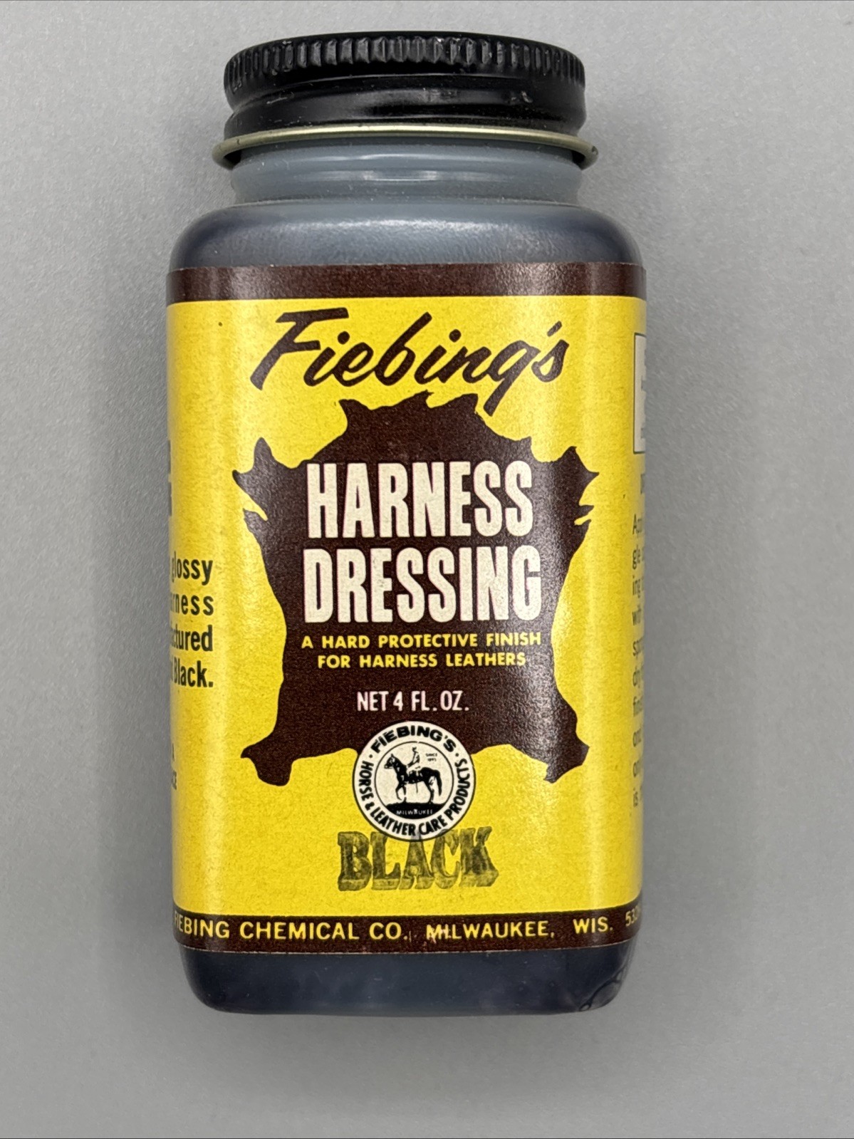 Vtg Fiebing's Harness Dressing 4 Fl Oz NOS Hard Protective Finish For Harness