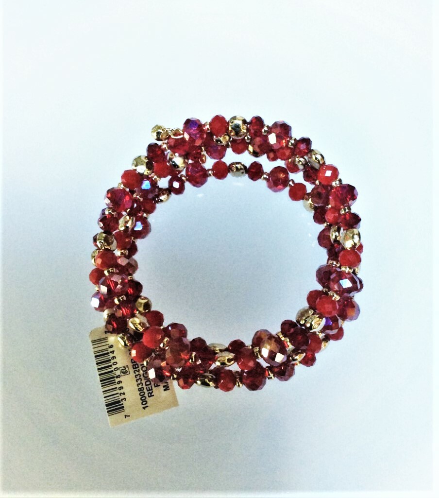 NWT AB Red Beads 4 rows Bracelet Valentines Day Gift