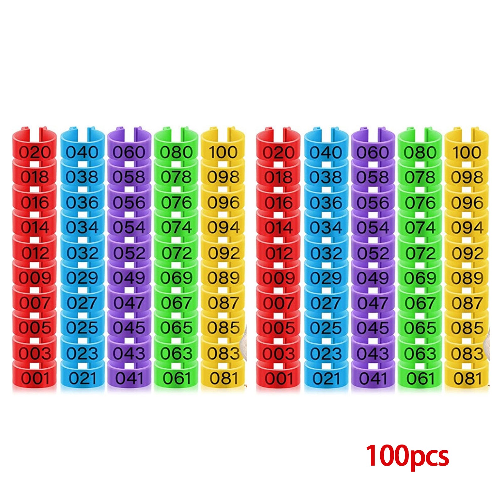 100pcs Leg Bands Plastic Chicken Pheasant Poultry Duck Bird Leg Rings ID TagsoR