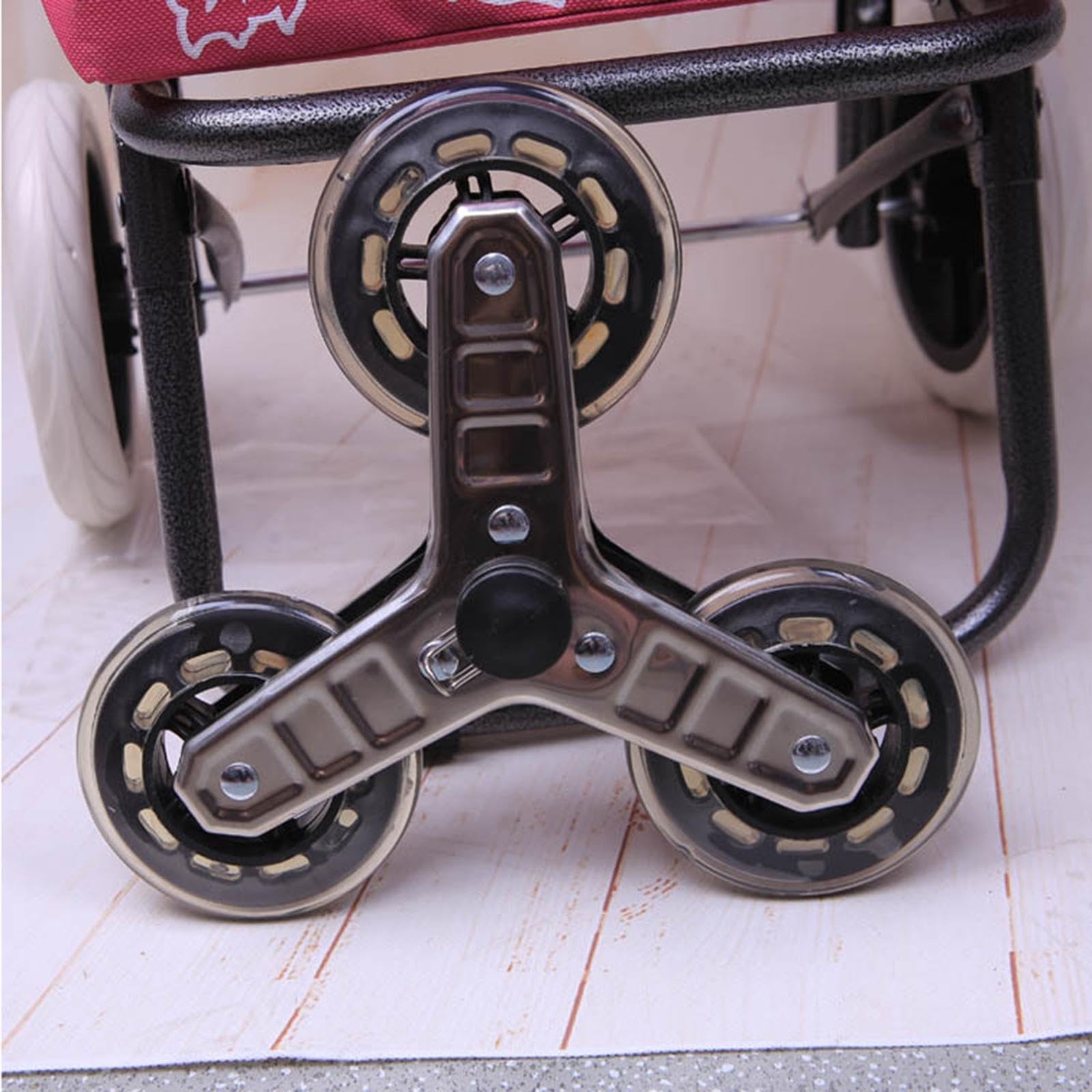 2 PCS Triangle Caster Wheels Folding Shopping Cart Stair Climbing Wheels