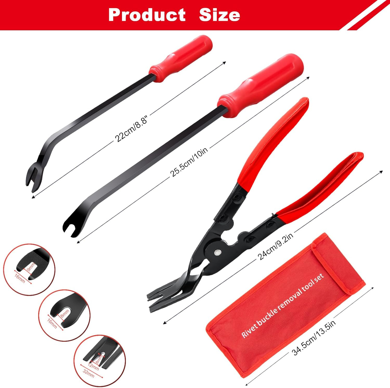 3 PCS Clip Removal Tool,Clip Pliers Fastener Remover,Car Trim Rivet Removal Pry