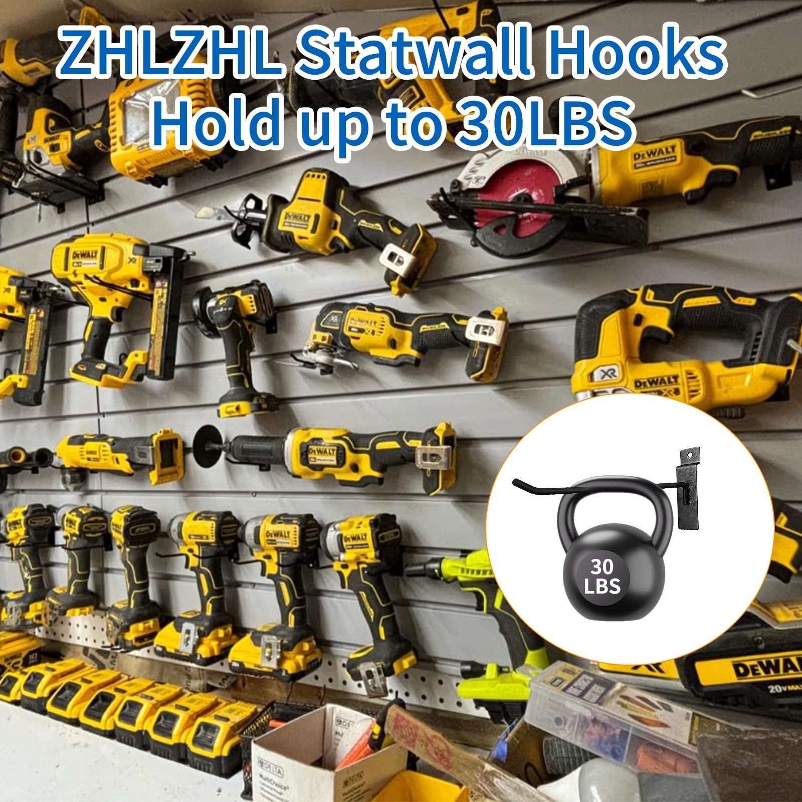 25 Pack 4 Inch Slatwall Hooks,30LB Capacity,Matte Black Finished
