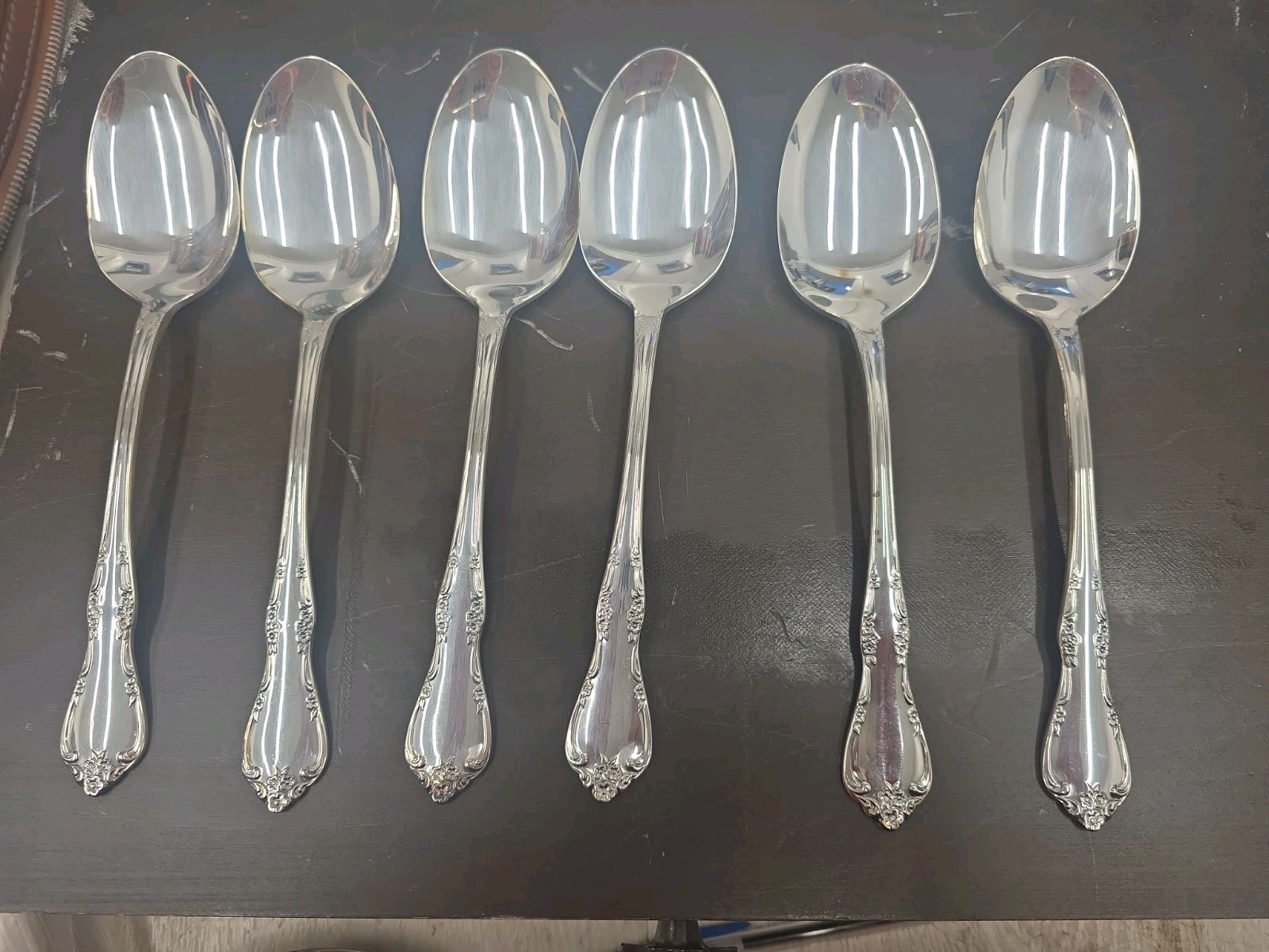 6  Oneida Community Fredericksburg Silverplate 1968 Serving Spoons Lot NICE