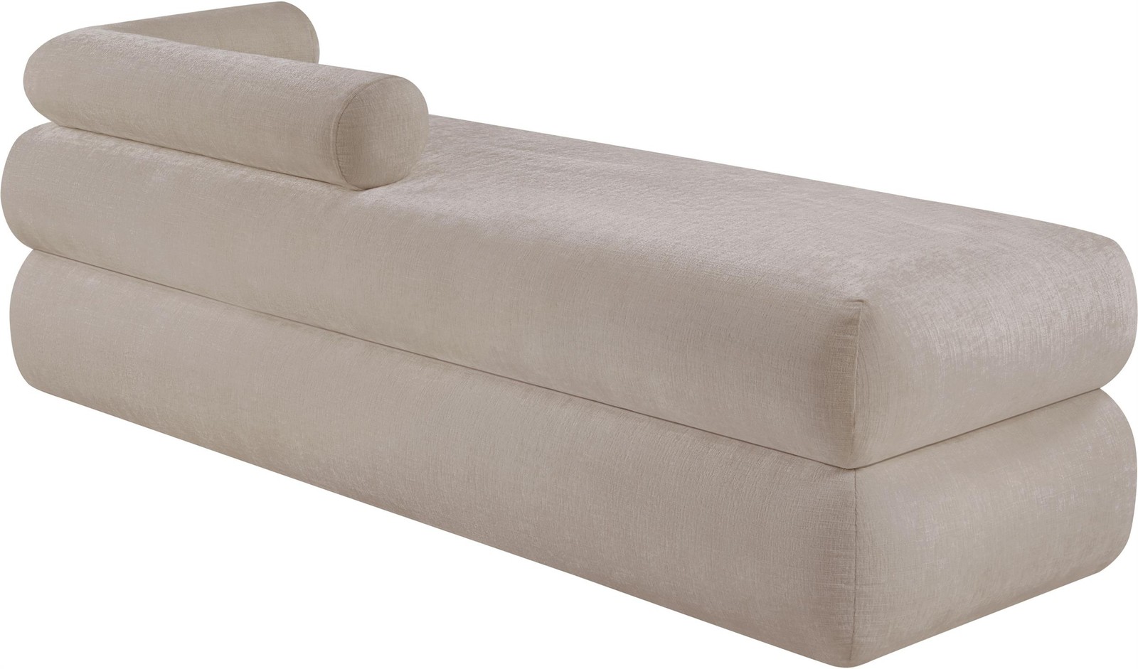 Meridian Furniture Kennedy Beige Chenille Fabric Bench