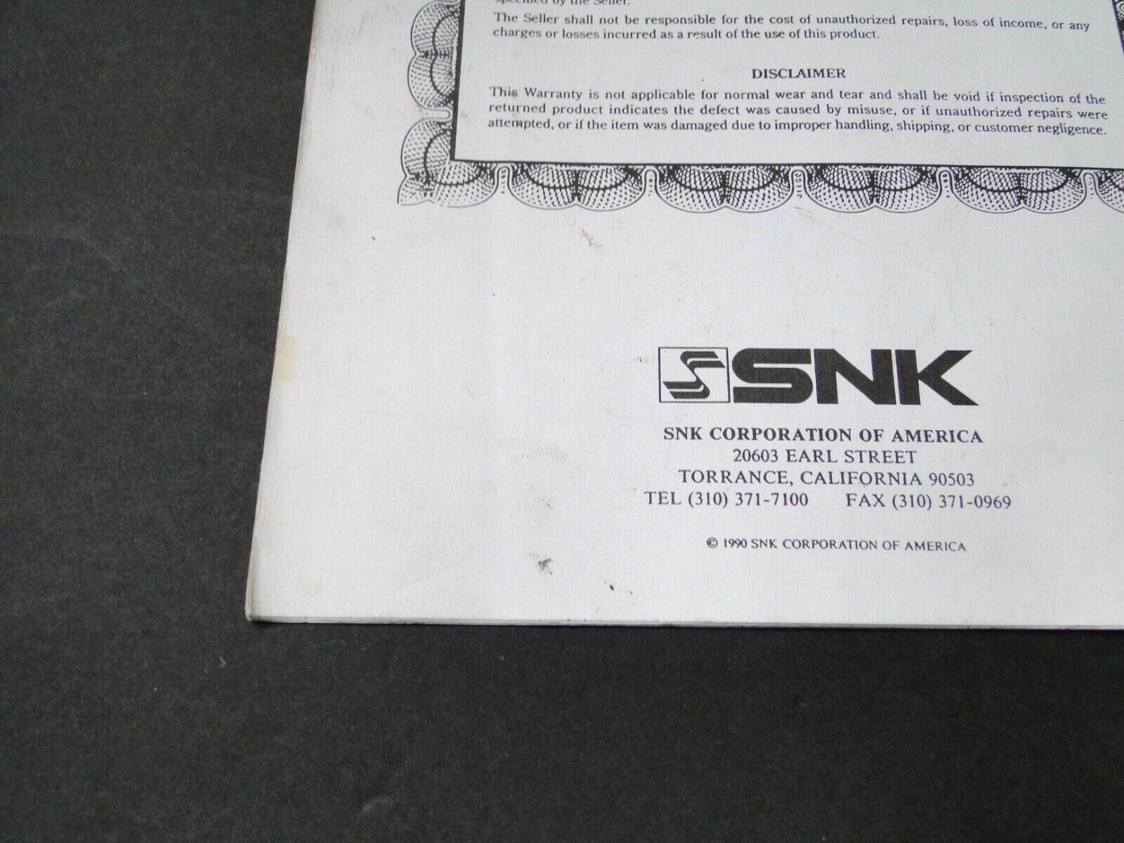 Vintage 1993 Neo-Geo System Universal Conversion Kit Installation Manual