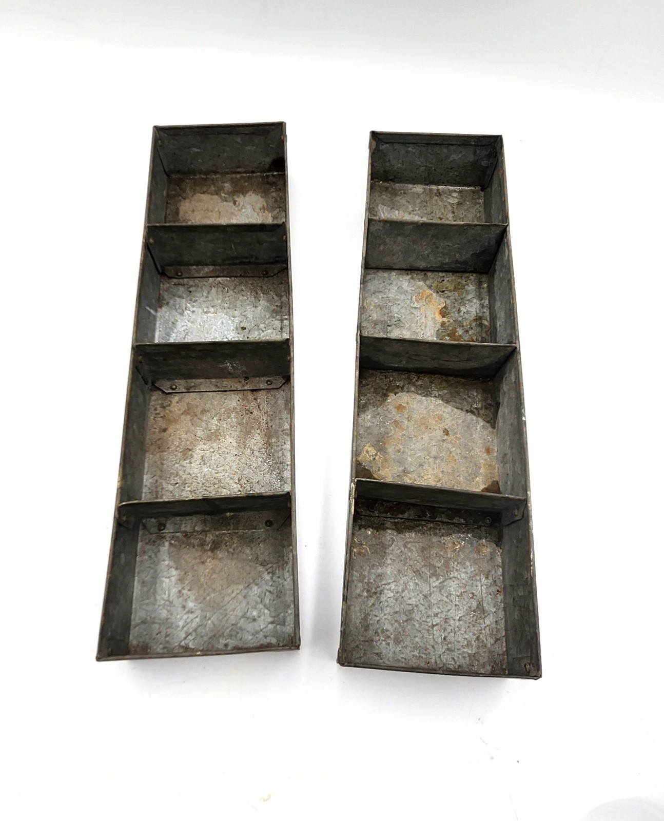 2 Galvanized Metal hardware Screw Drawer Organizer  Garage bin garden