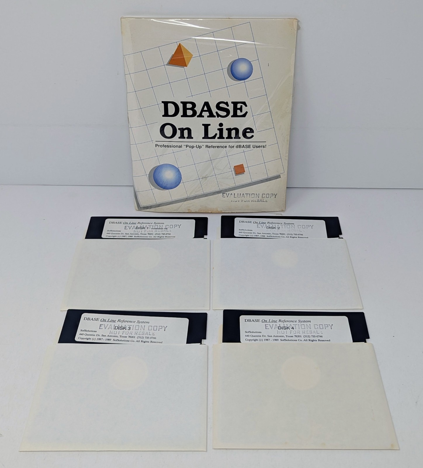 Dbase On Line - Not For Resale Evaluation Copy - 5.25" Disks - SofSolutions!