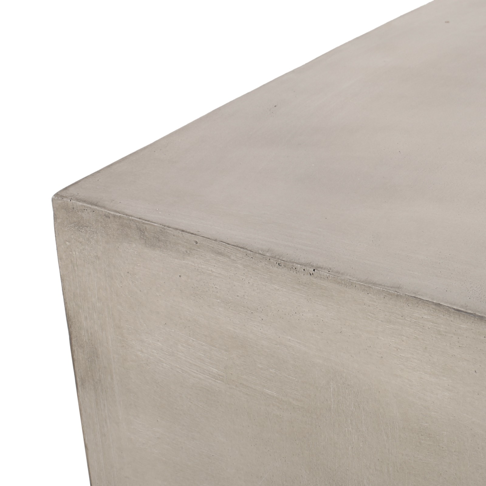 Outdoor Square Side Table Light Grey MGO Concrete 22" Cube