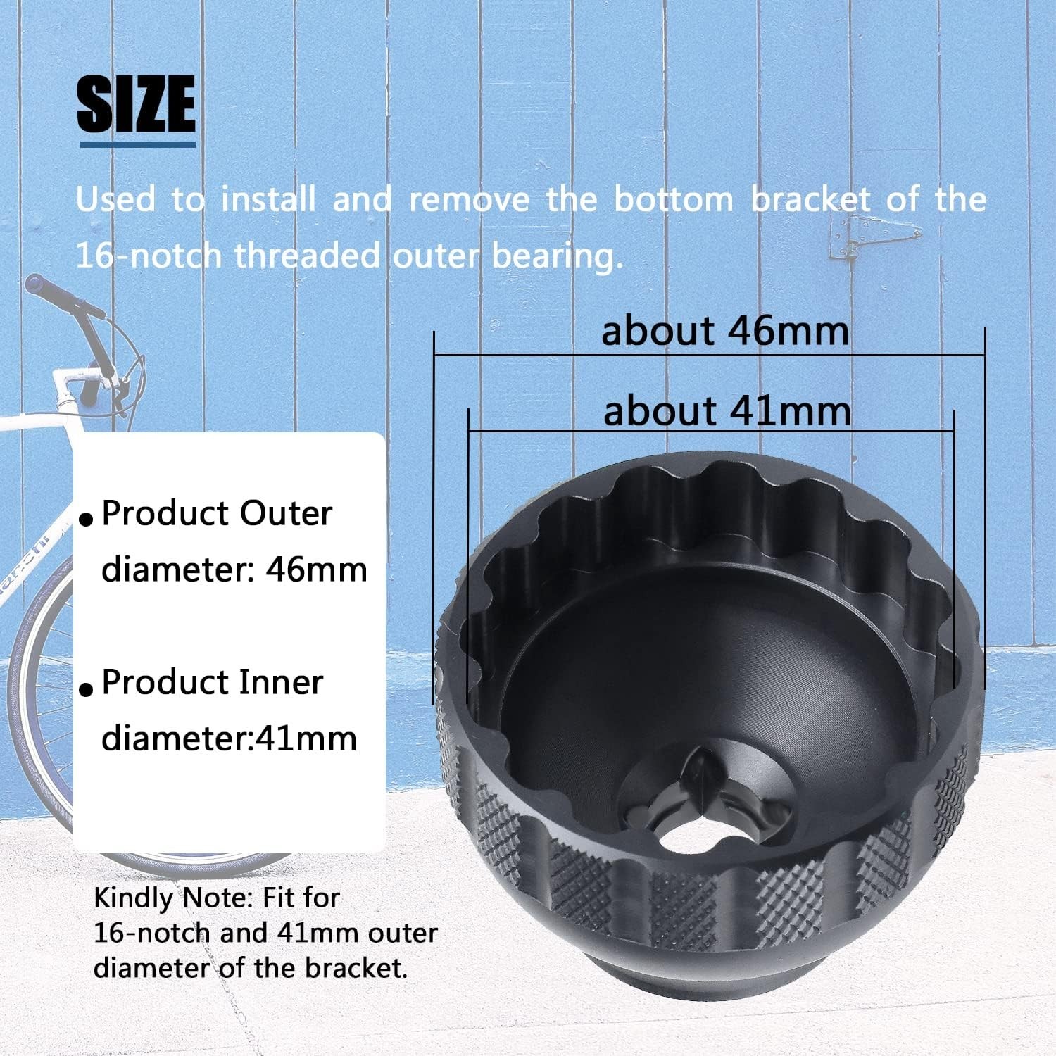 16-Notch Bottom Bracket Tool Bottom for Shimano BBR60 for BBT-59.2 for Bracket