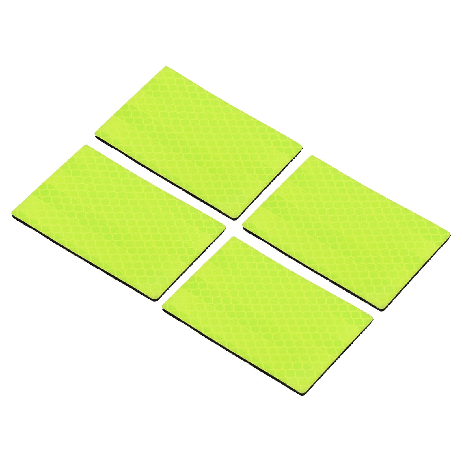 Reflective Patch 2"x3" 4pcs Hook and Circle Light Closure Yellow