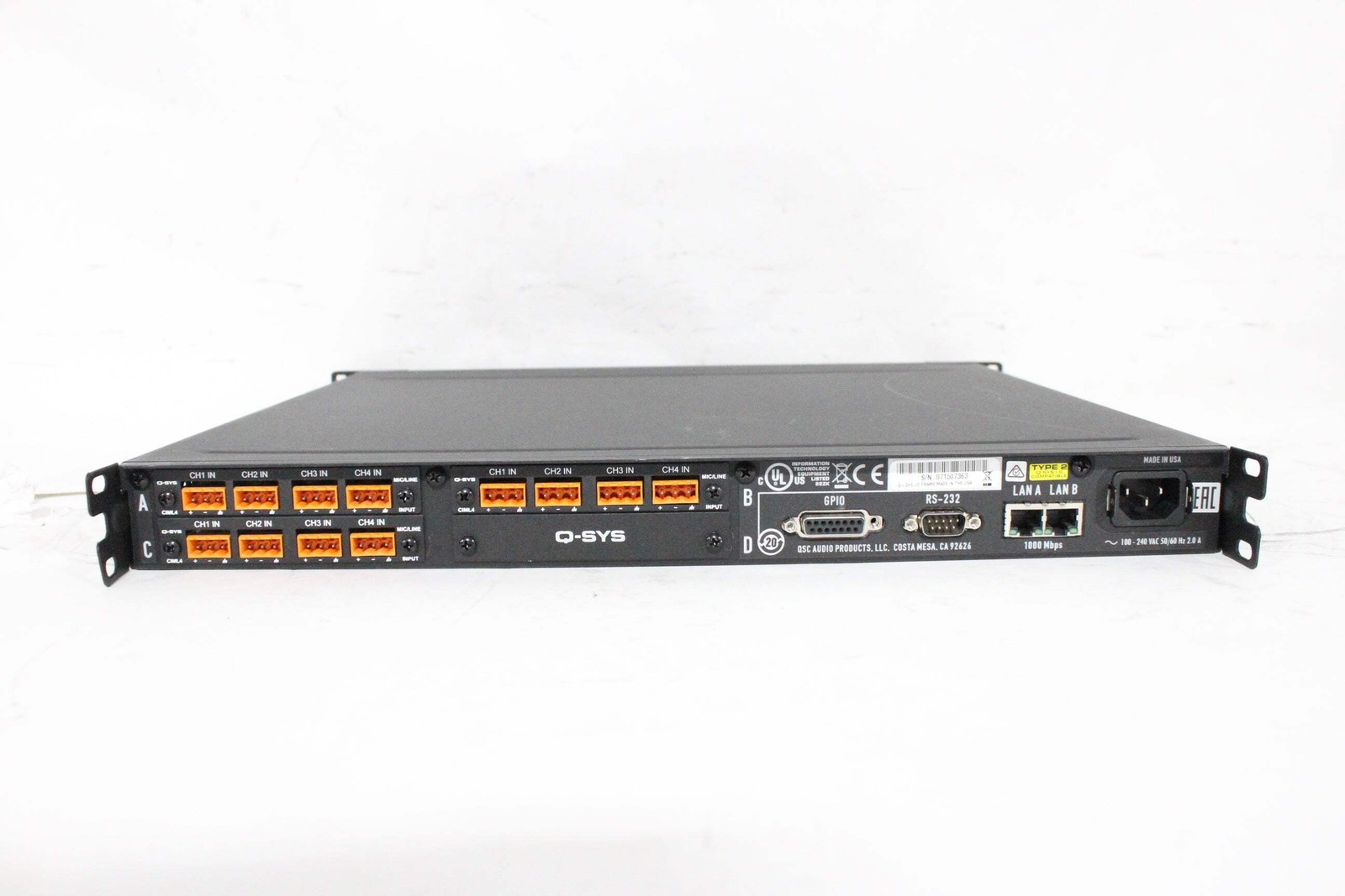 QSC Q-SYS I/O Frame + (3) CIML4 Input Cards