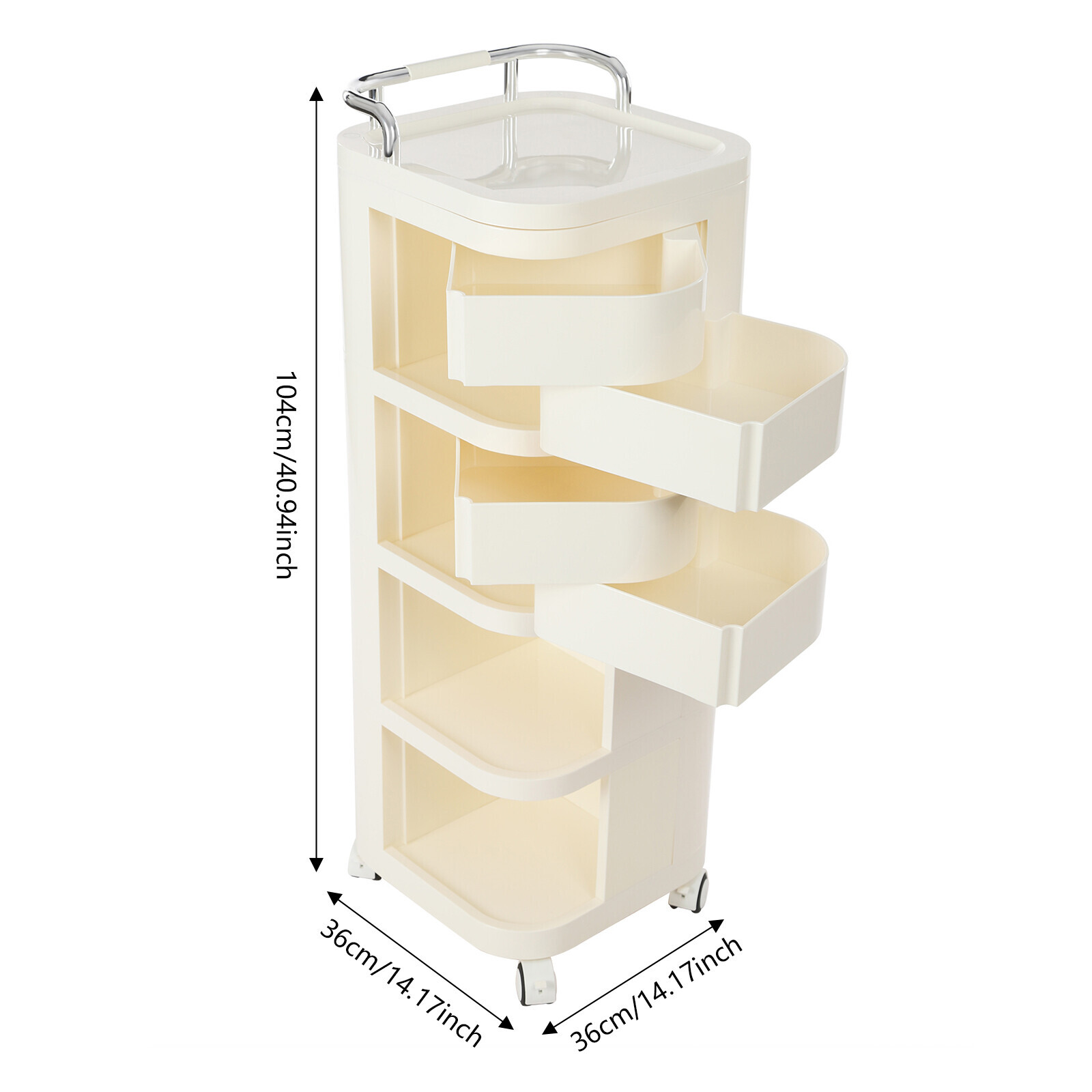4-Tier Rolling Kitchen Trolley Rack – Versatile Storage Cart for Home & Office