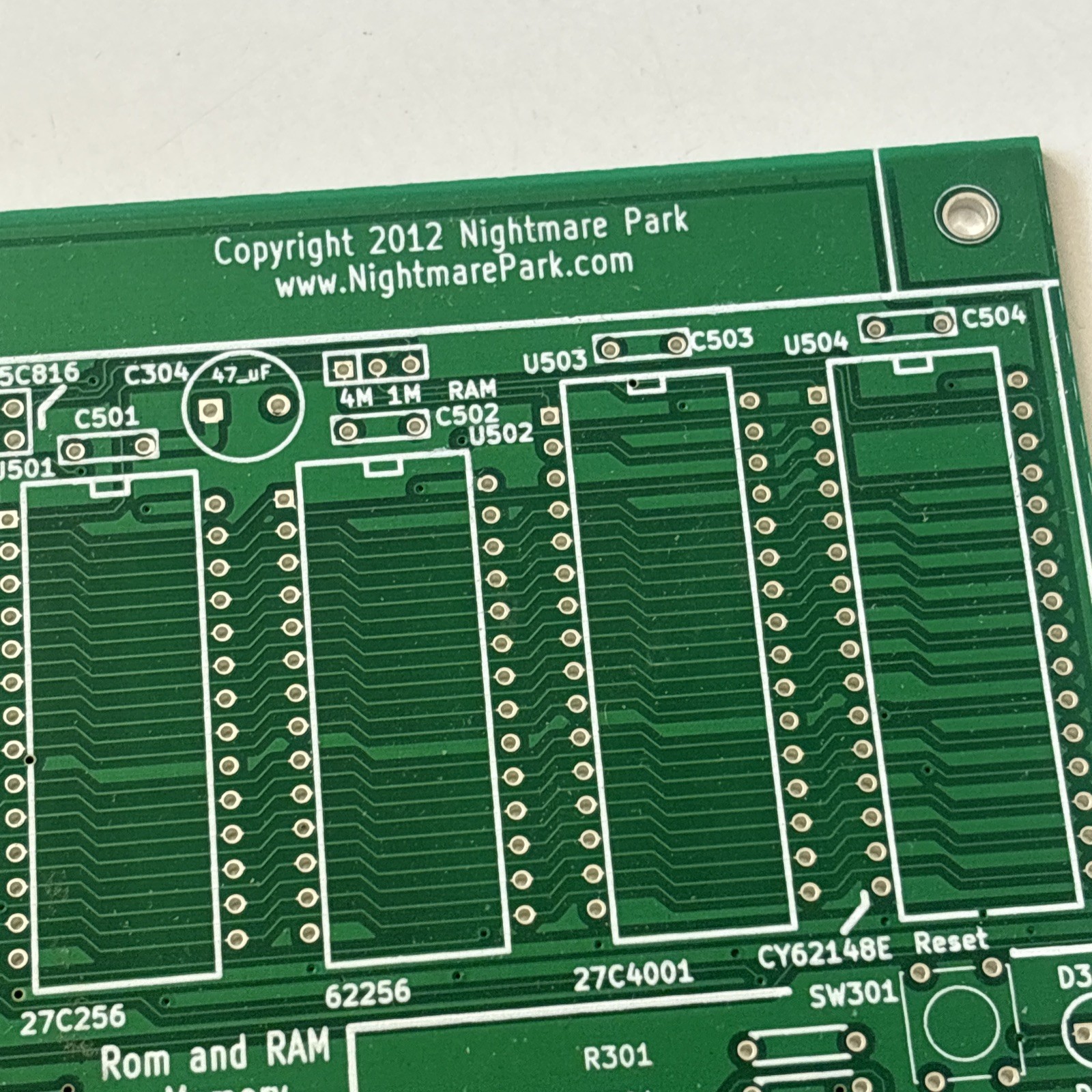 NOS Pinball Mind NIGHTMARE PARK Blank PCB 2012