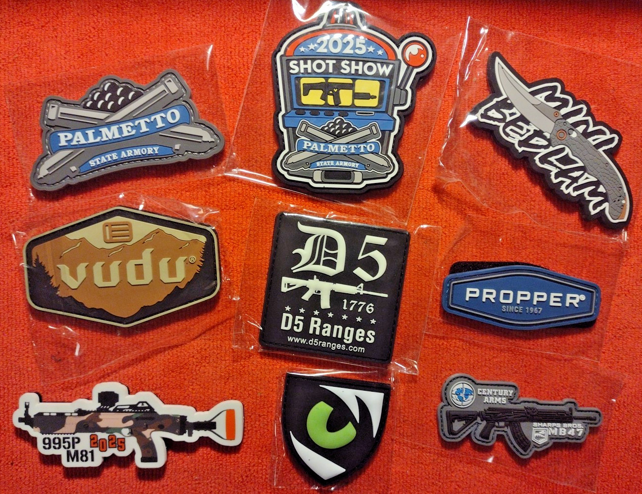 SHOT-SHOW TACTICAL MORALE PATCH Lot of 9 H&L PSA BENCHMADE EOTECH PROPPER D5 NEW
