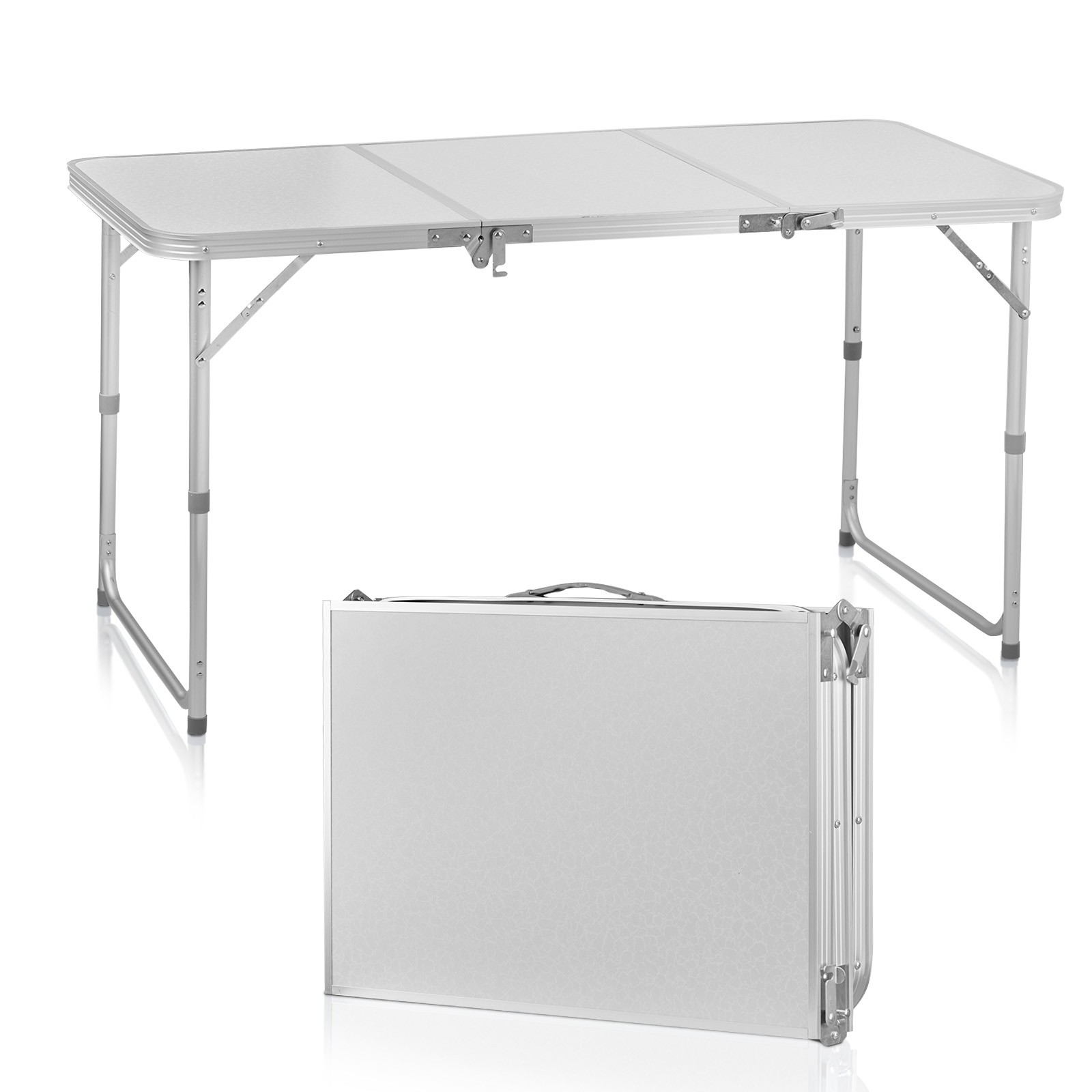 4FT Outdoor Folding Camping Table Portable Picnic Table with Adjustable Height