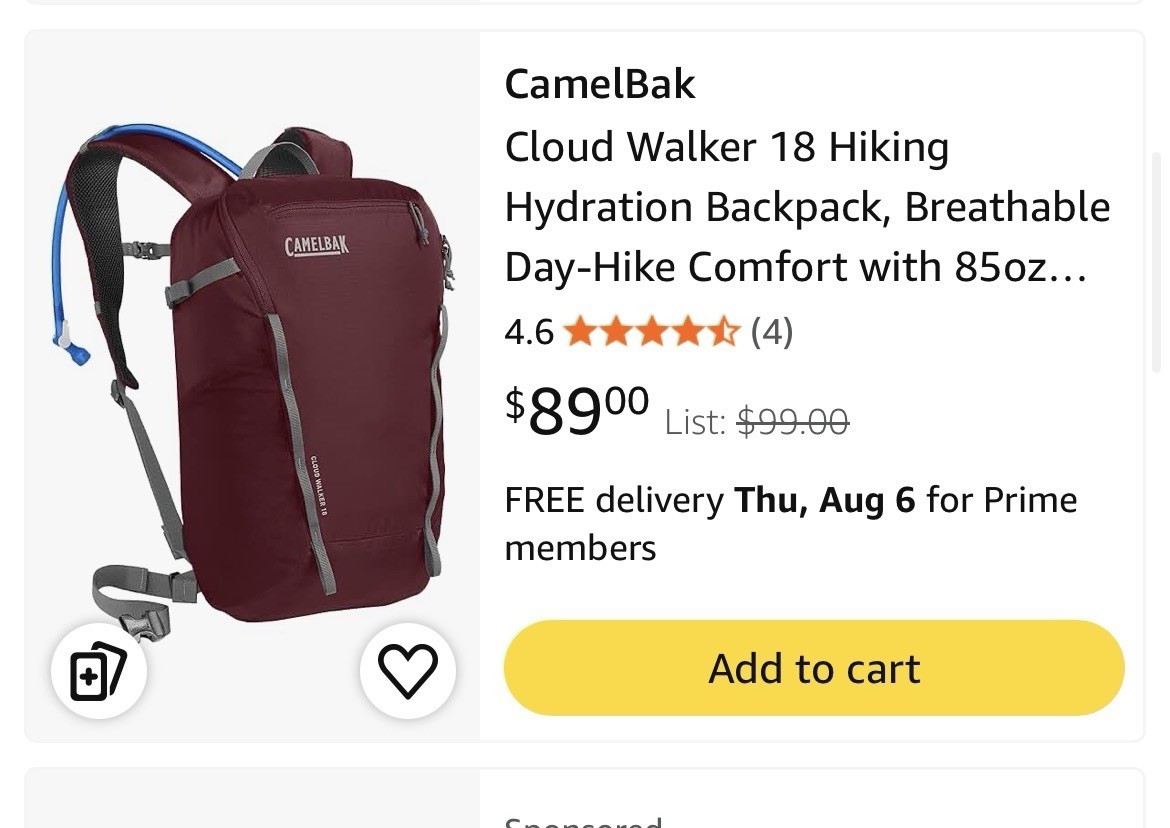 Camelbak Cloud Walker 18 Hydration Pack Backpack 85oz Cabernet Hiking