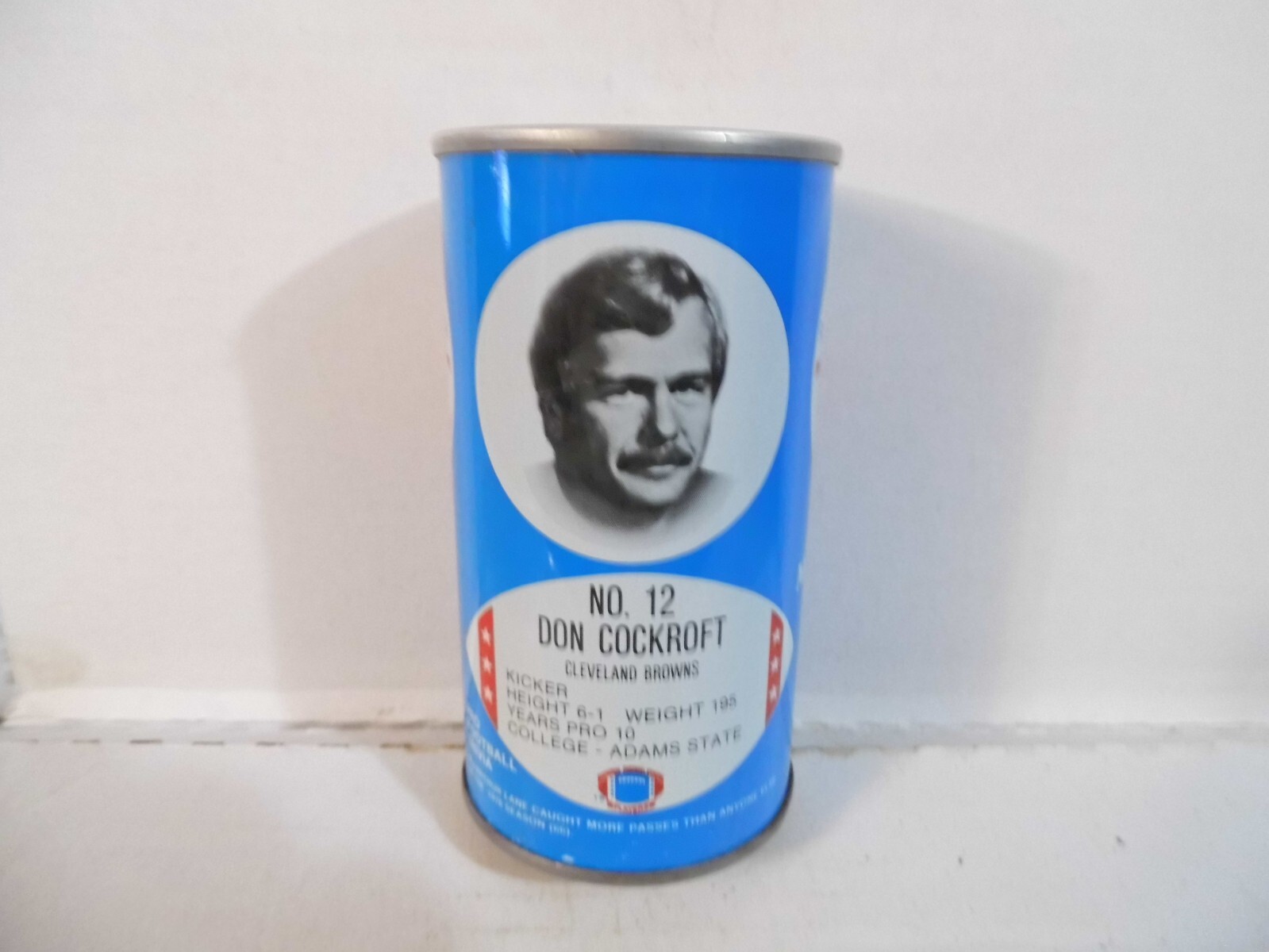 ROYAL CROWN RC COLA NFL CLEVELAND BROWNS DON COCKROFT SODA CAN~#12