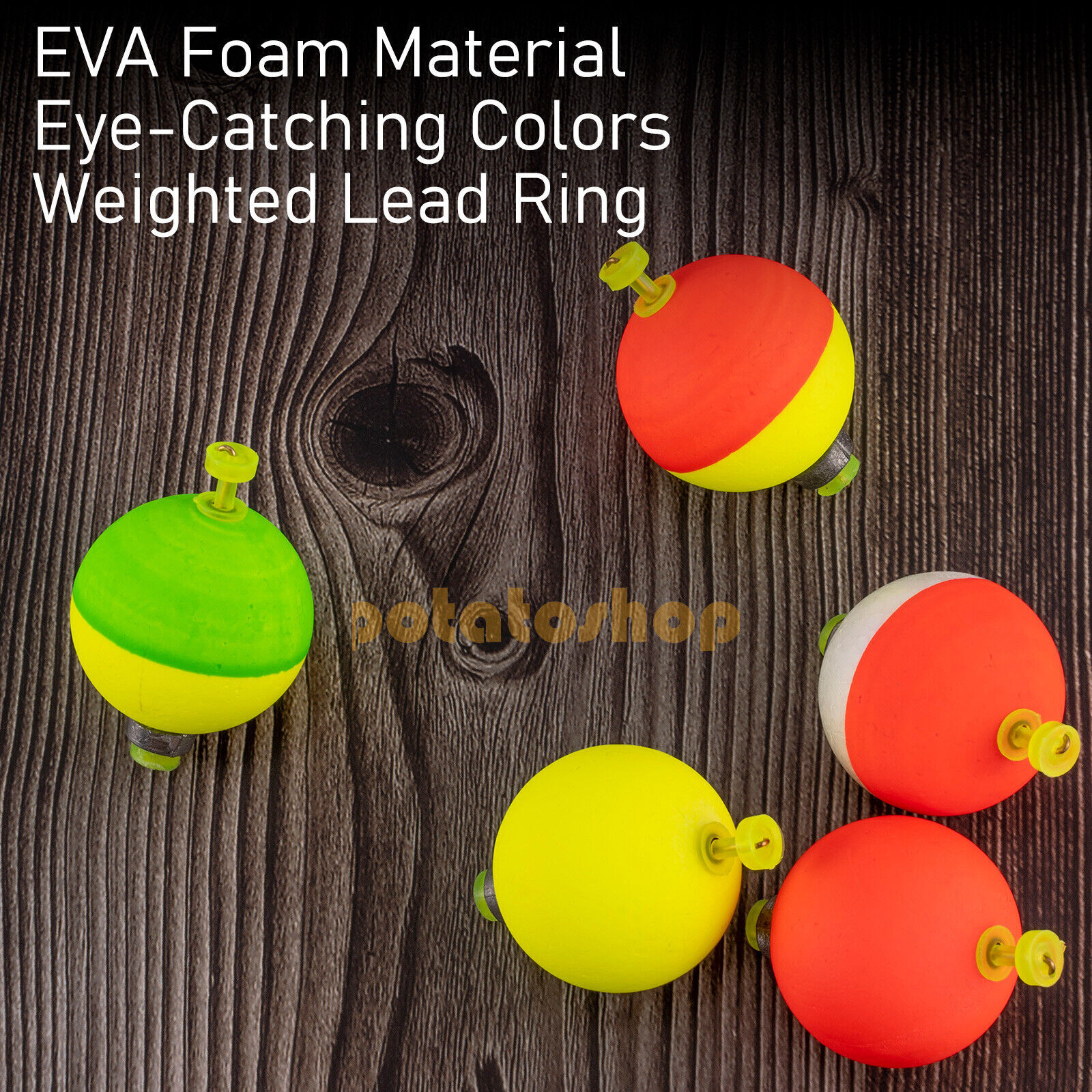 5~20 Pack Weighted Fishing Bobbers EVA Foam Snap-on Spring Push Button Floats