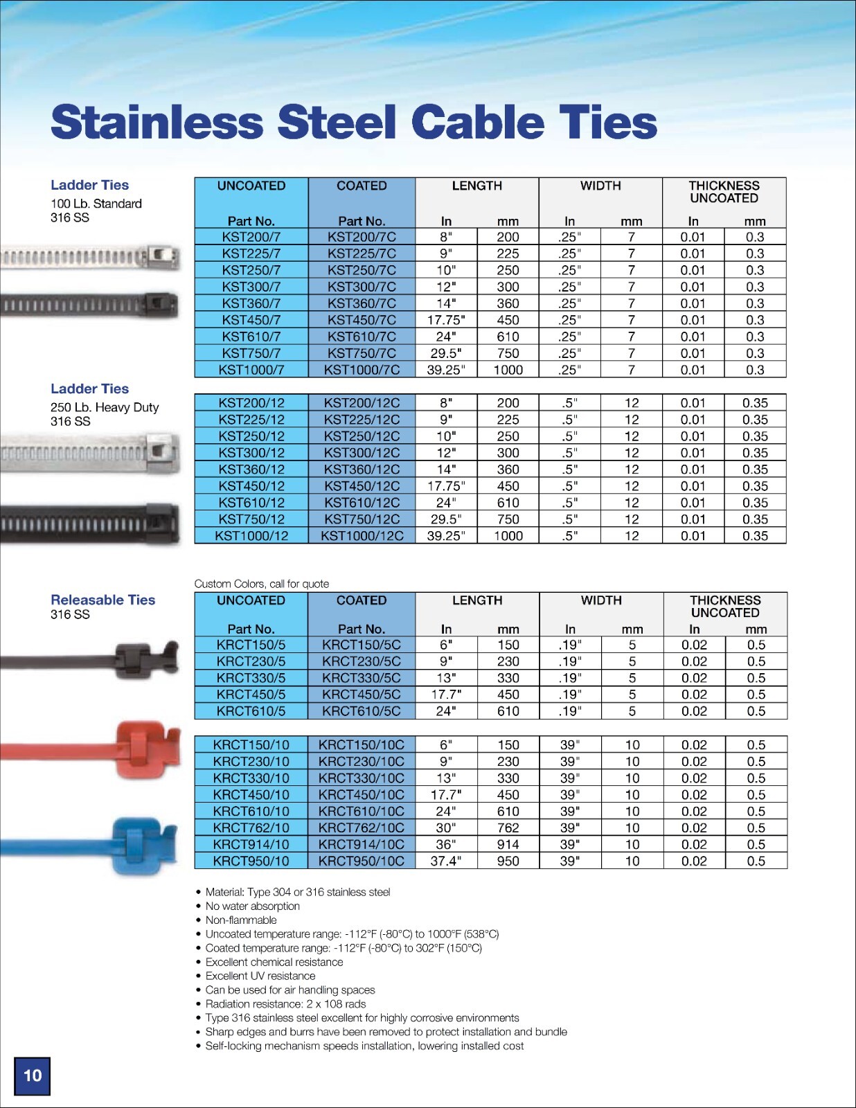 HAYATA KST360/12 316SS LADDER TYPE Cable Tie, 360mmX 12mm 100 Pc's Pkt