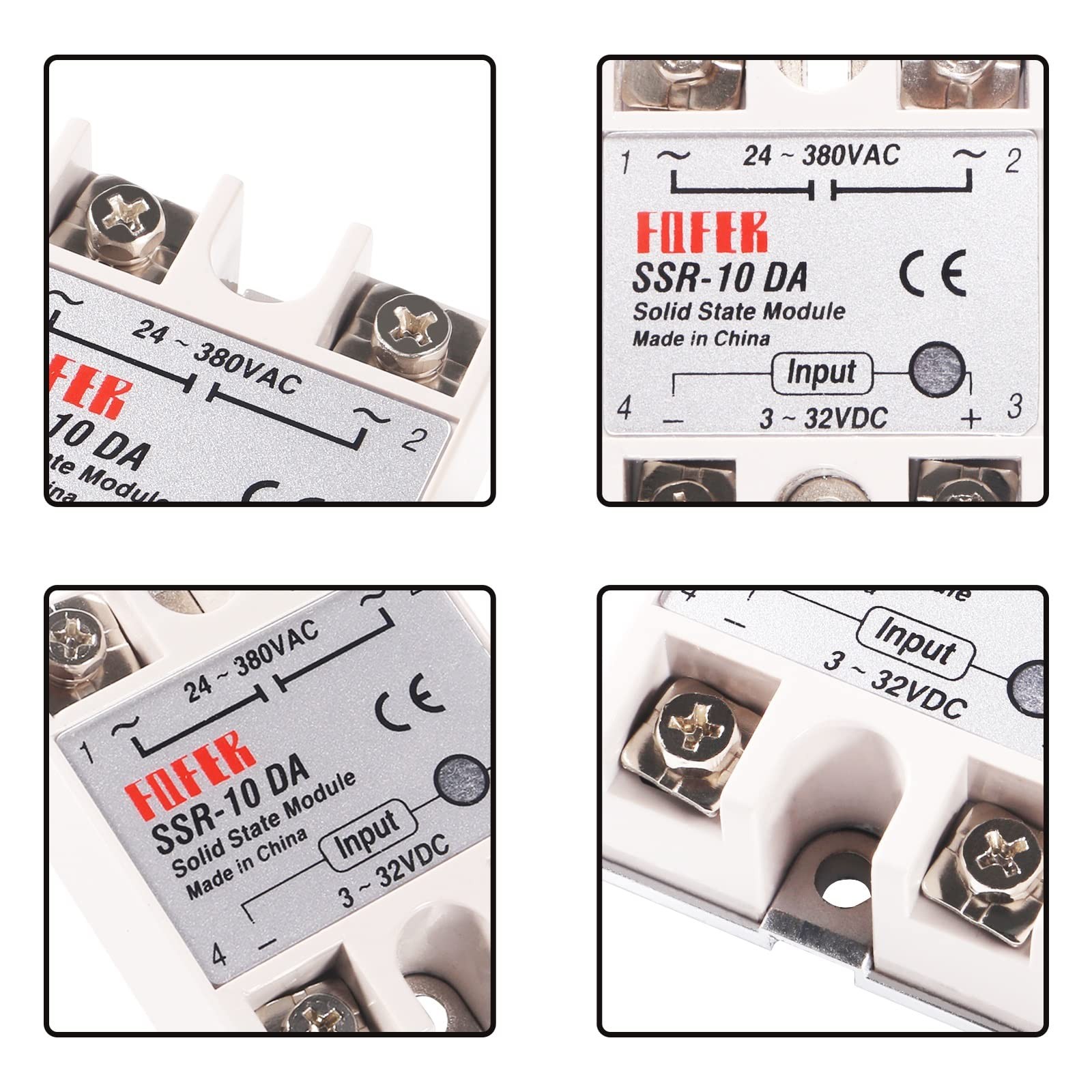 3pcs SSR-10DA Solid State Relay Single Phase Semi-Conductor Relay Module Inpu...