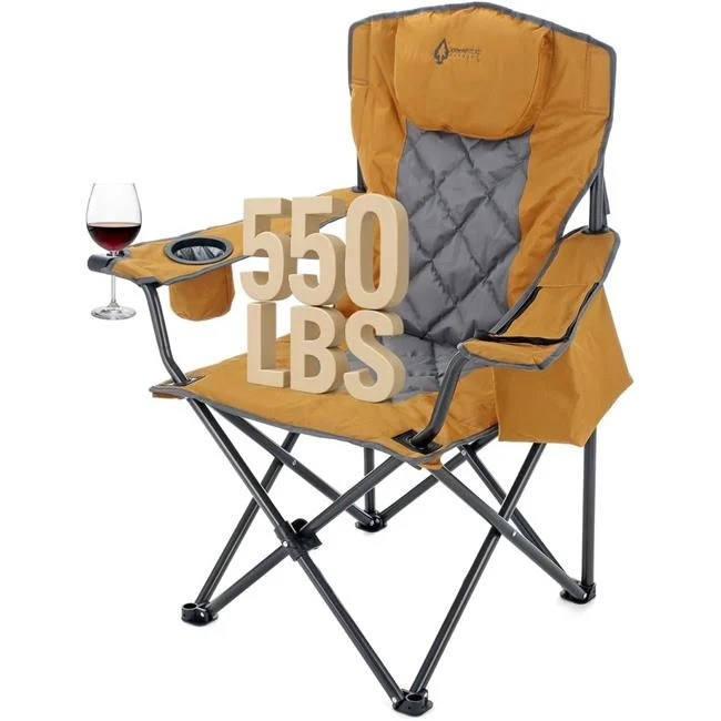 Arrowhead Outdoor KKS0335U Workwear Tan Foldable Camping Chair with Armrest