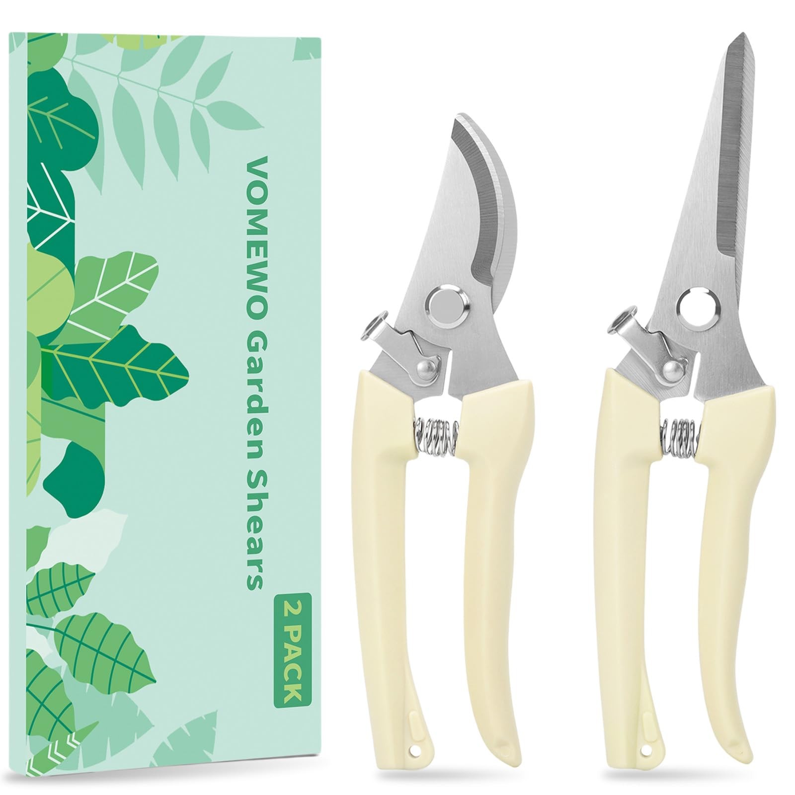 Pruning Shears, 2PACK Sharp Handheld Garden Small (for women's hands), White