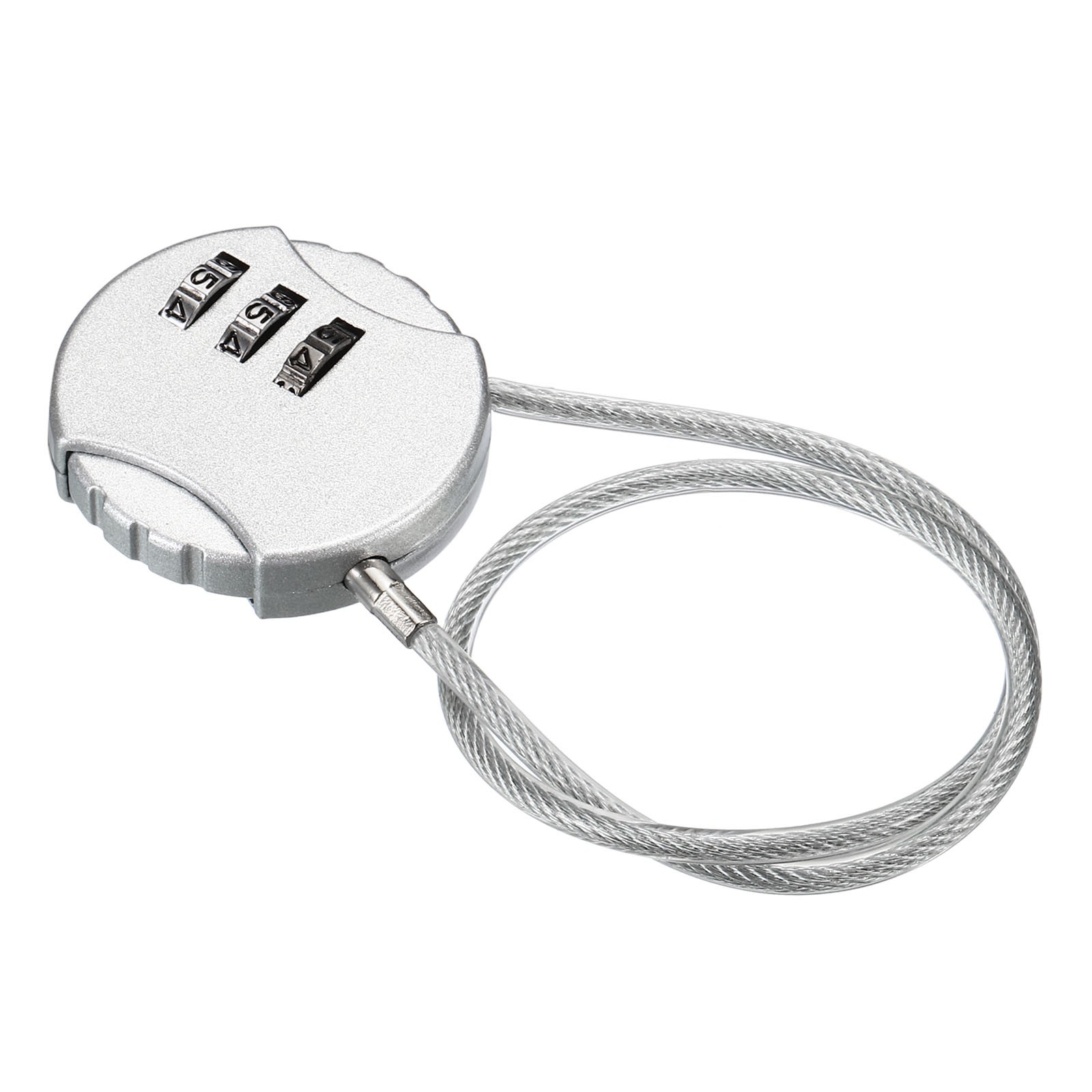 Small Combination Block 11.8", 1pc 3 Digit Luggage Lock, Silver Tone