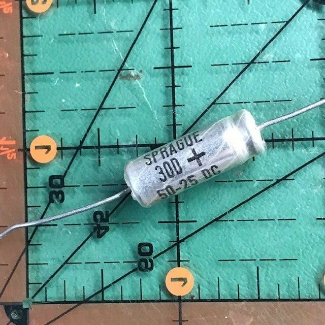 50uF 25v Sprague Axial Electrolytic Capacitor TE1209 30D 105'c Audio Mini 4pcs